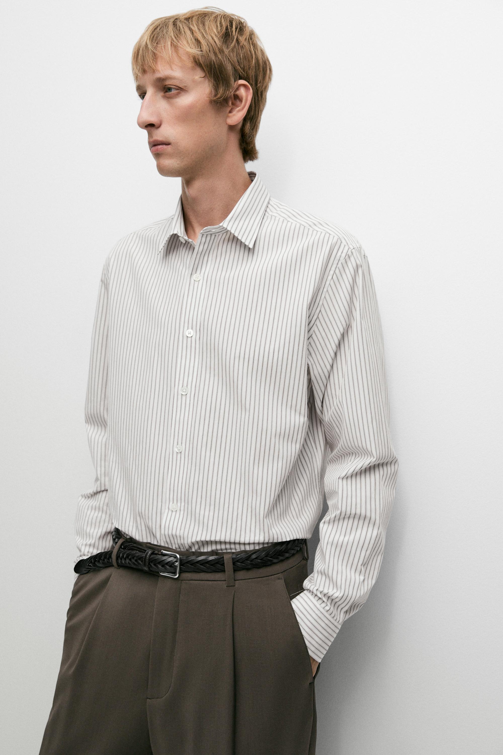 Massimo Dutti %100 pamuklu regular fit gömlek görsel 8