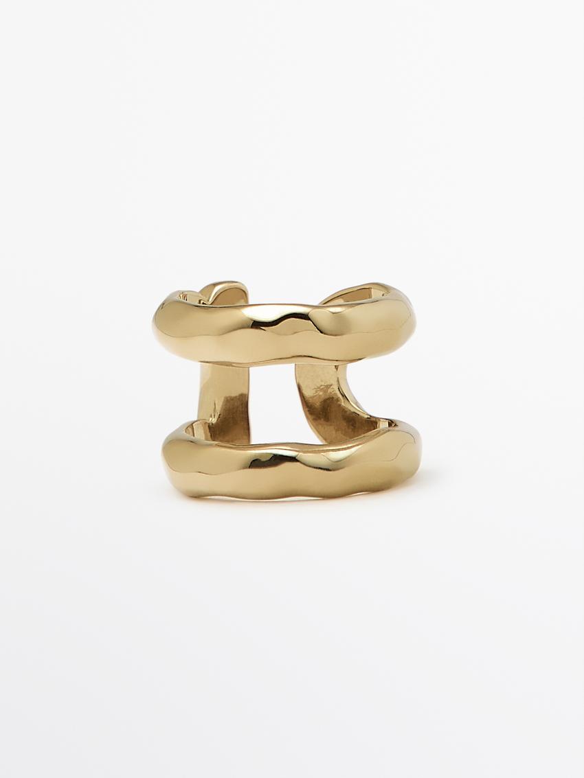 Кольцо в форме подковы · Золотистый · Аксессуары | Massimo Dutti