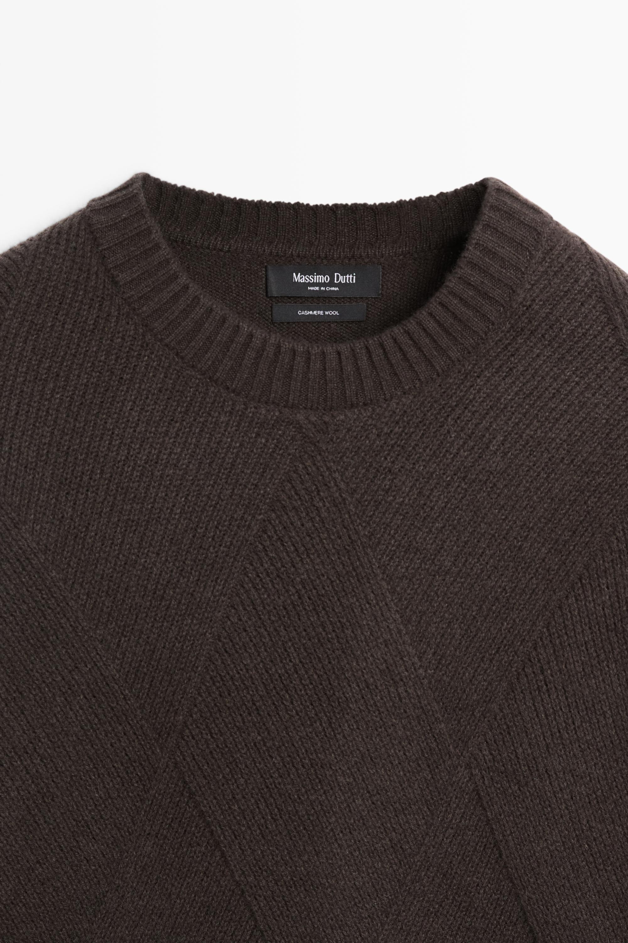 Cashmere and wool blend crew neck sweater — KHAKI GREEN