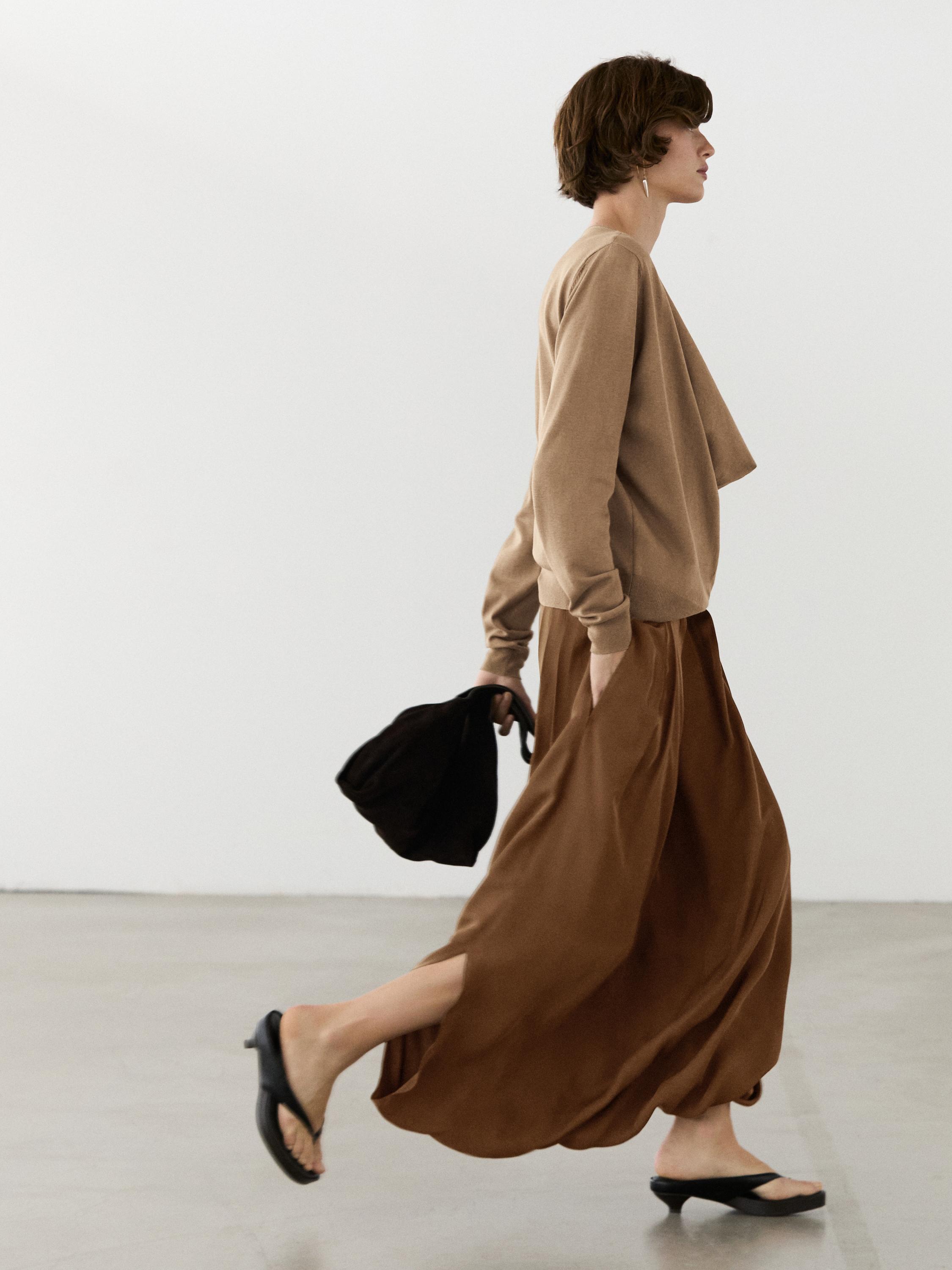 Flowing pleated skort — Washed