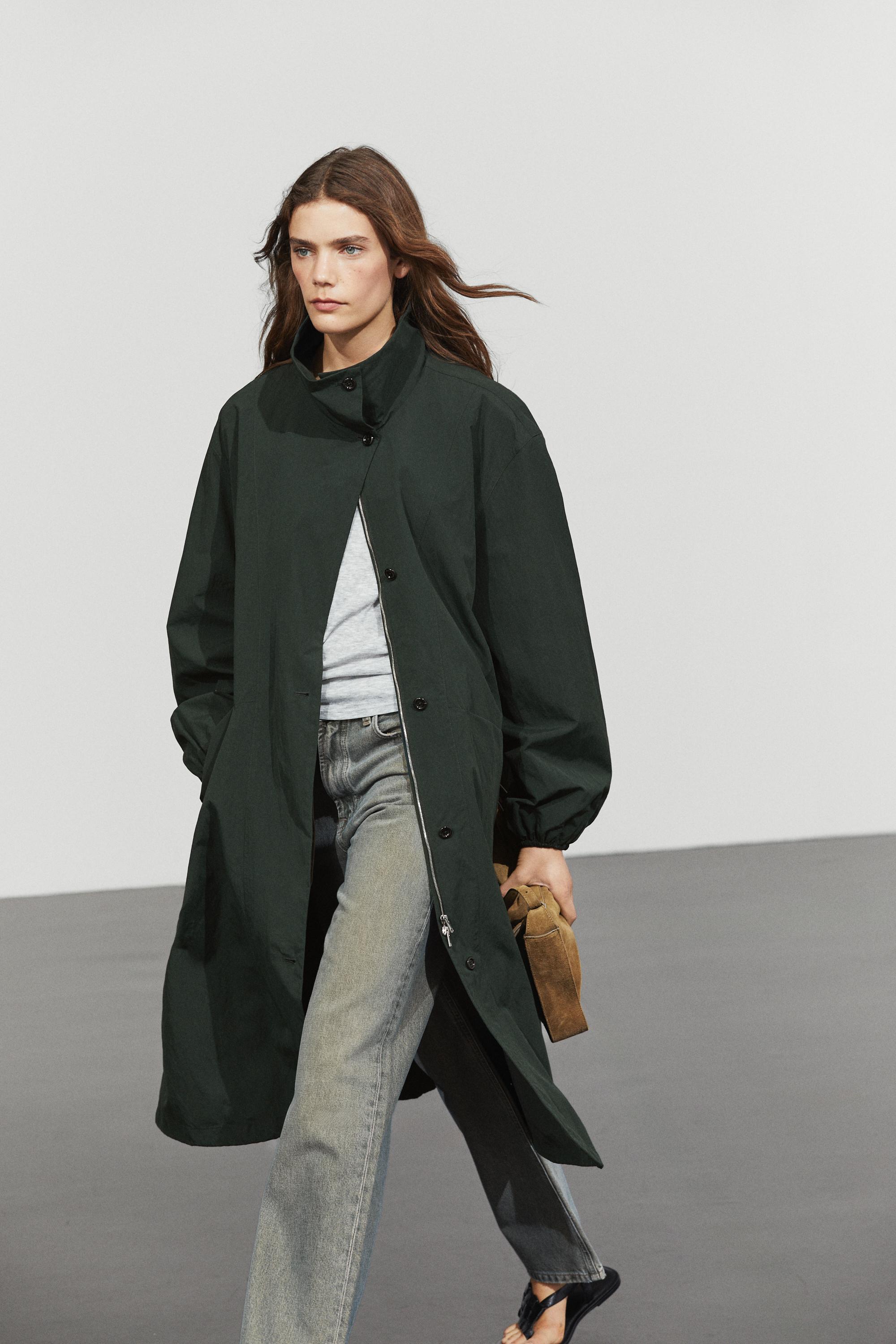 Long technical parka — PETROL BLUE