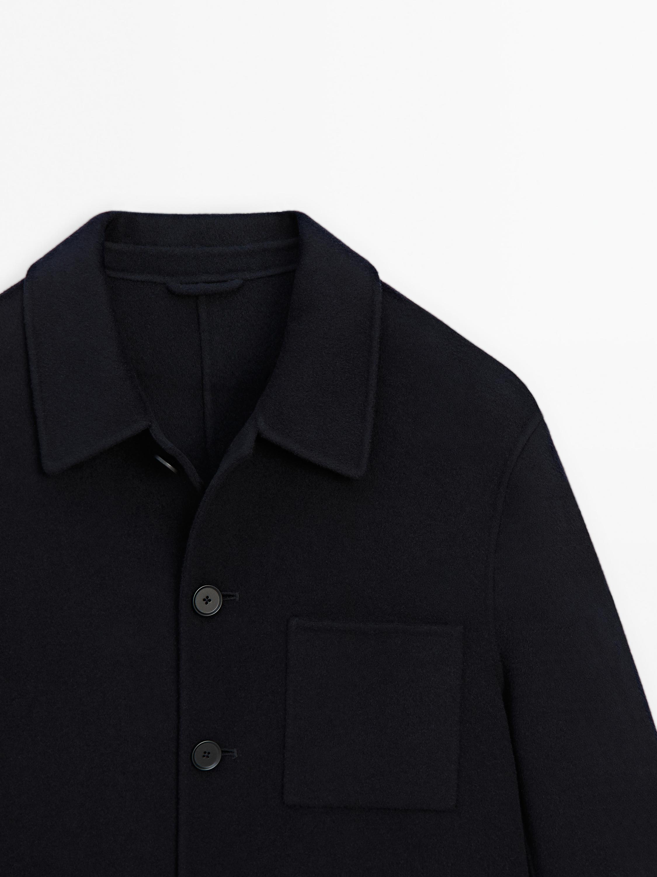 Double 100% wool overshirt