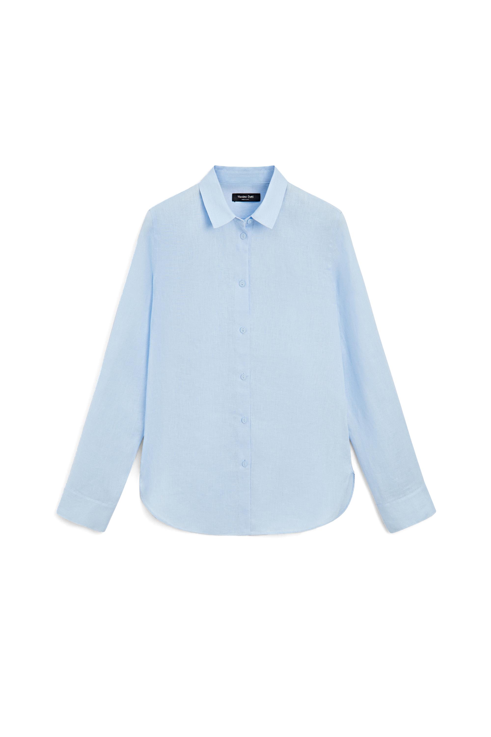 Flowing 100% linen shirt — SKY BLUE