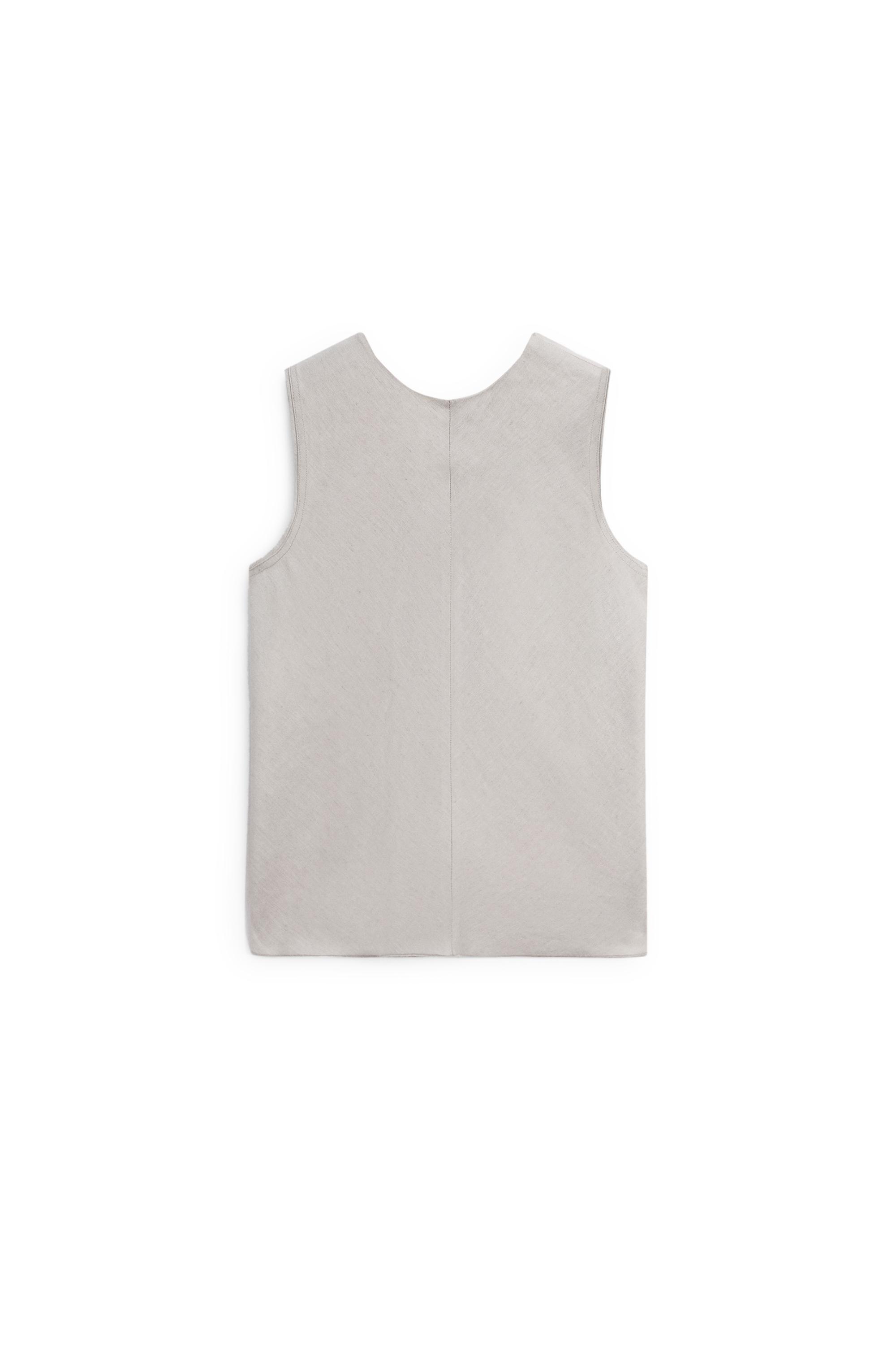 STUDIO Ruffle-detail flowing top — STONE