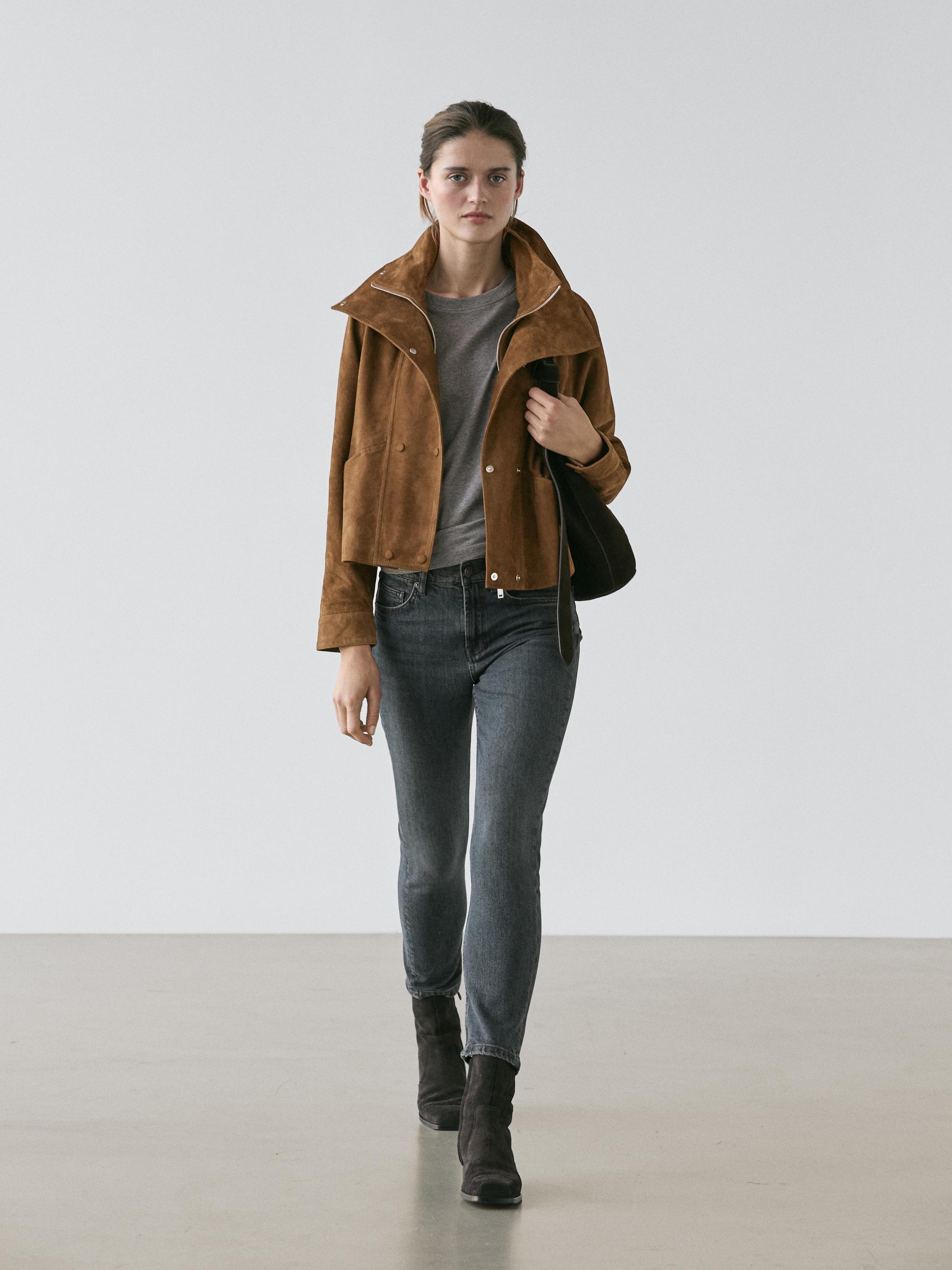 Mid-rise cropped slim fit jeans