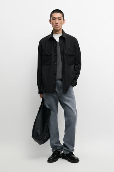 100% wool overshirt with pockets — GREY 1