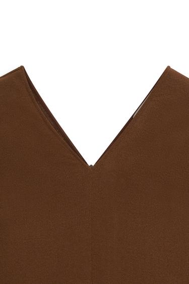 Stretch long sleeve v-neck top - LIMITED EDITION — Tobacco brown 9