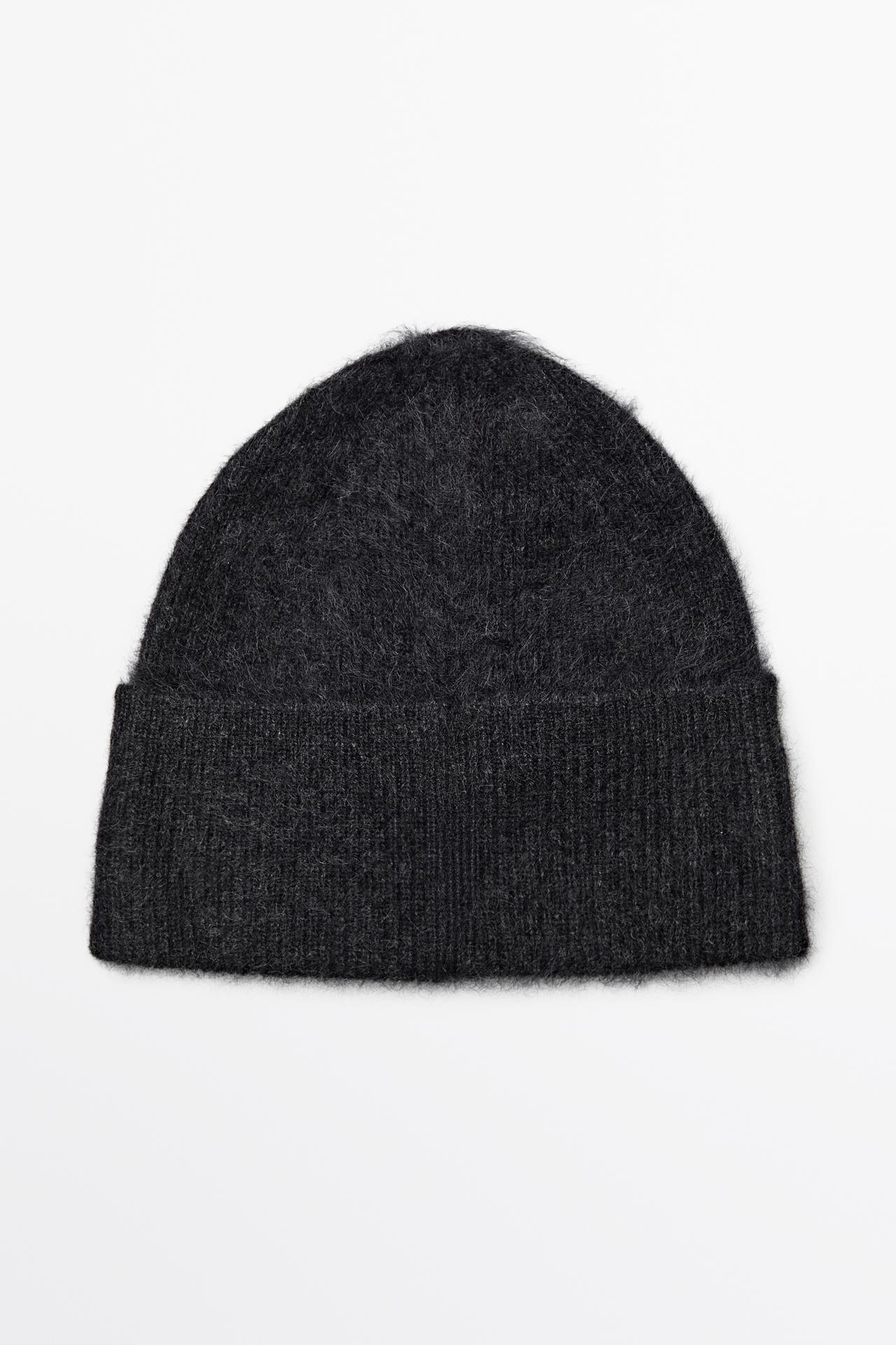 100% cashmere knit beanie — ANTHRACITE GREY