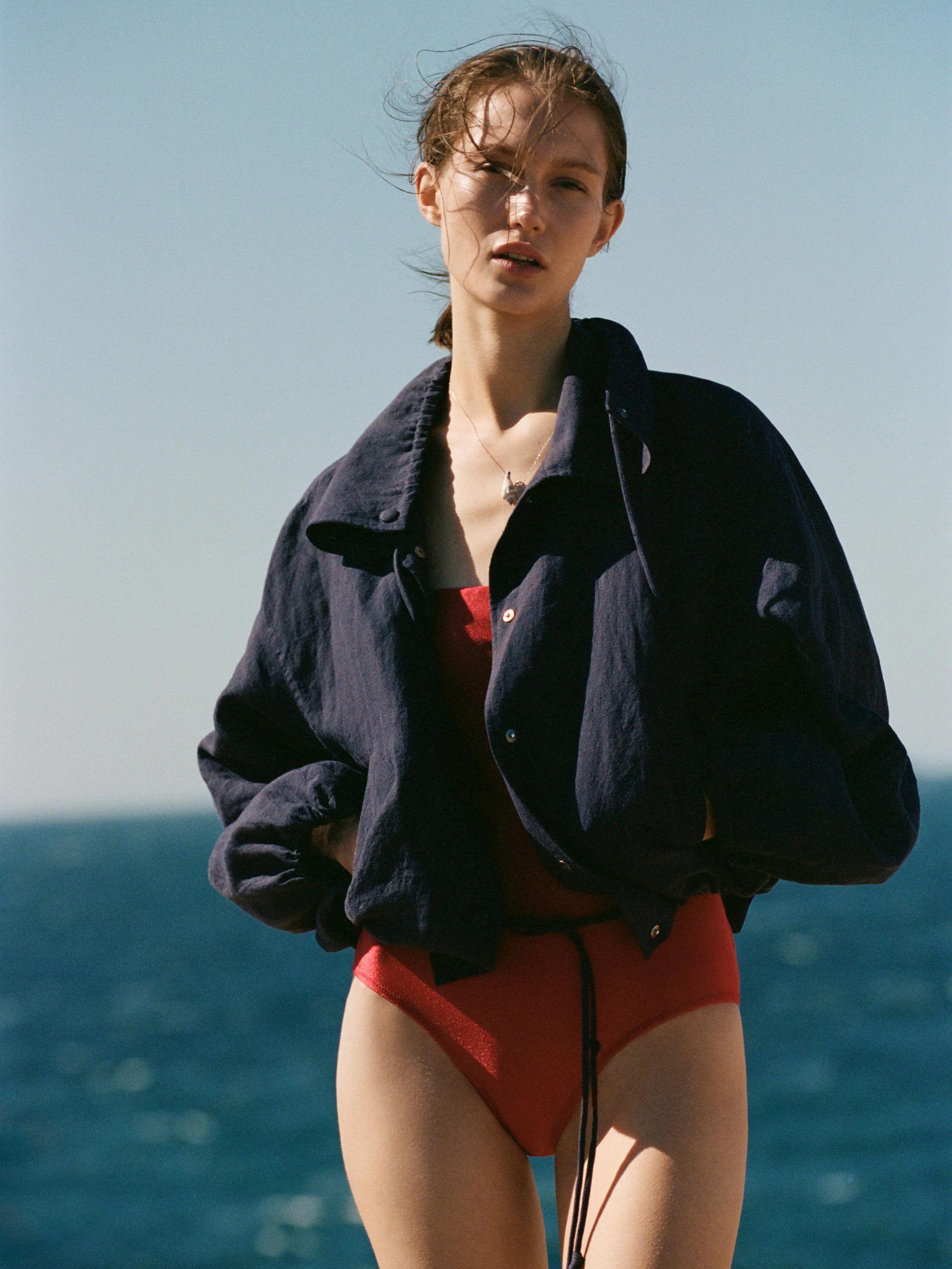 Swimsuit with thin straps — RED