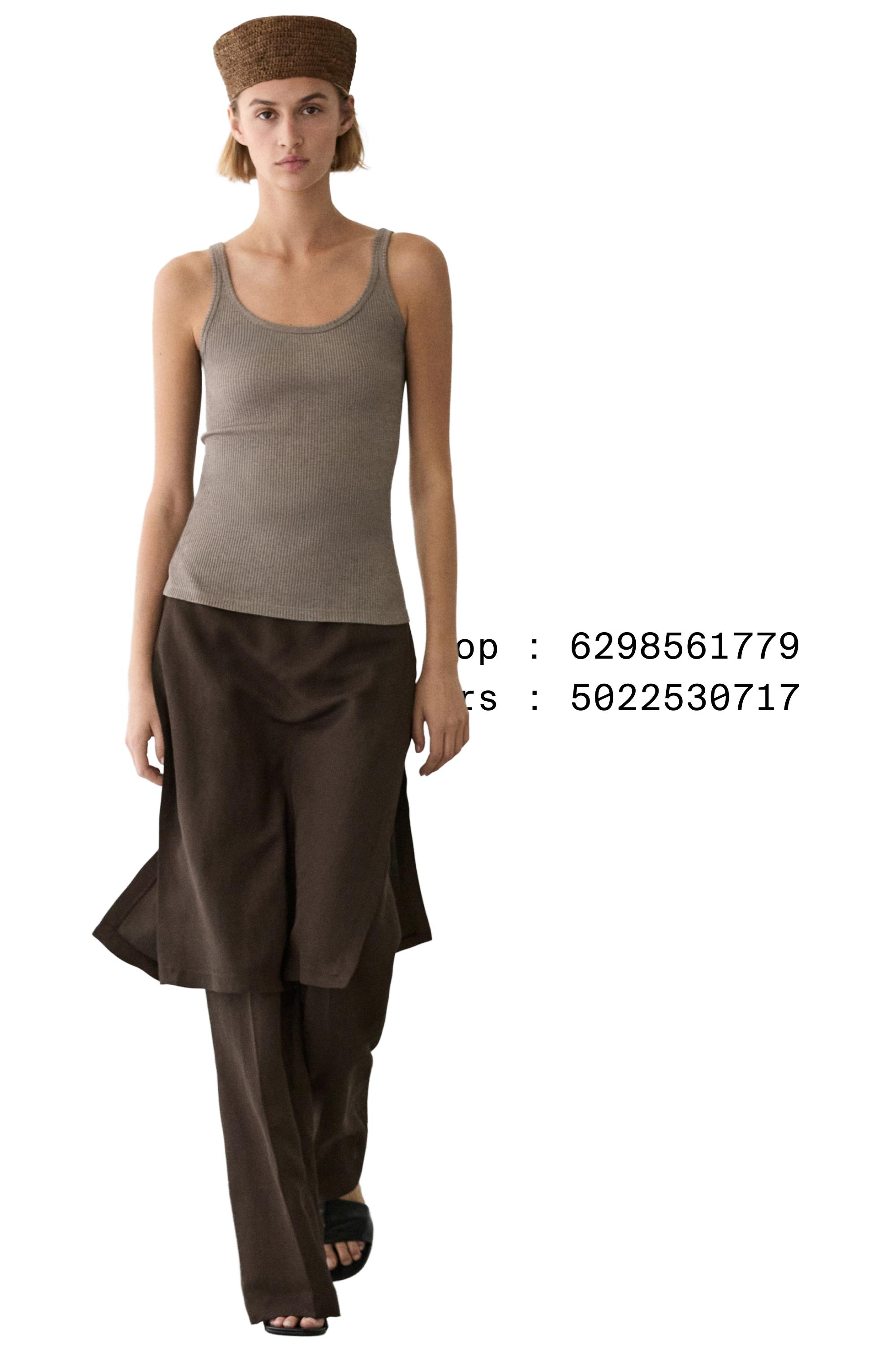 Flowing trousers with skirt detail — Chocolate