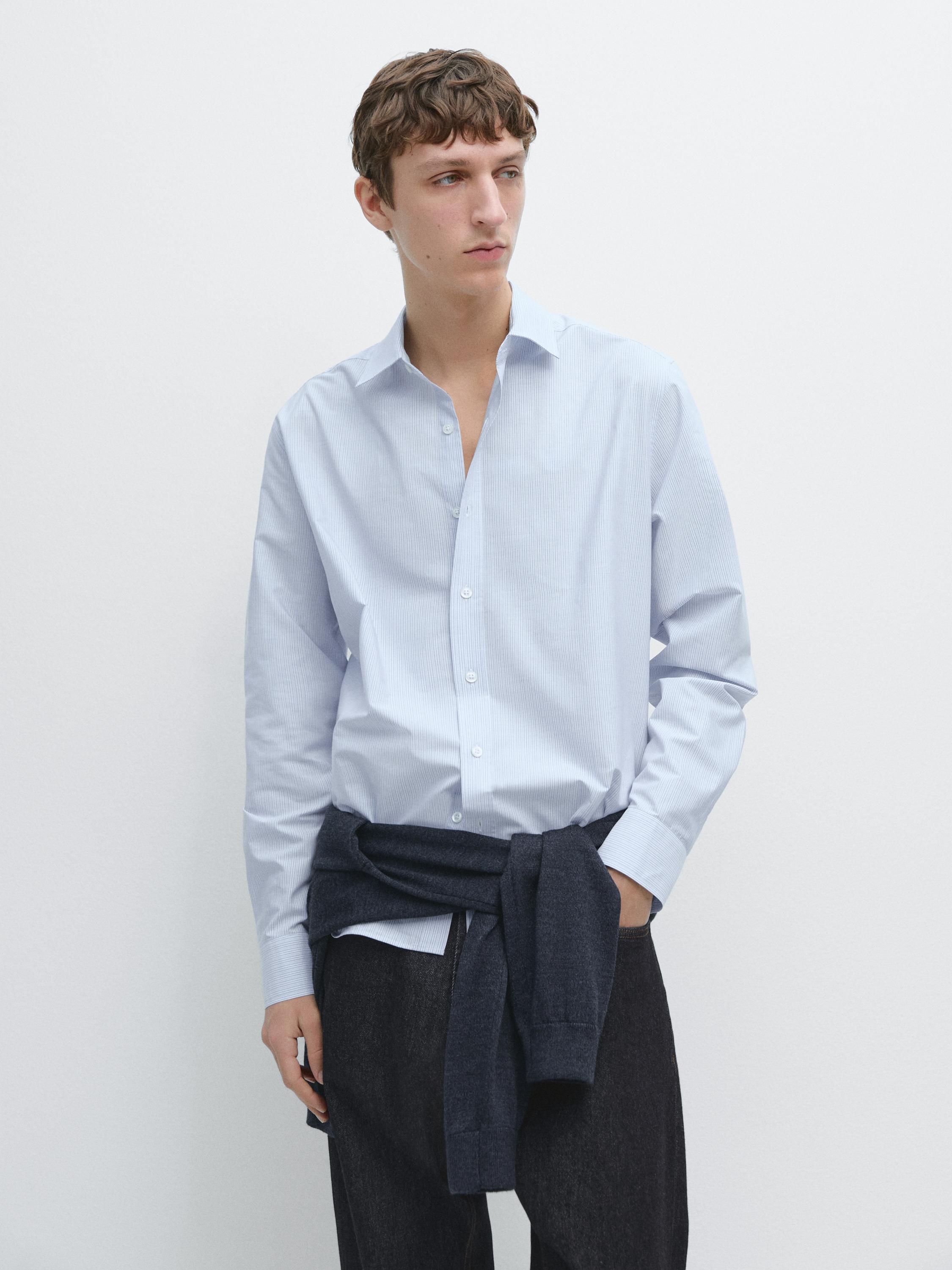 Camicia a righe 100% cotone