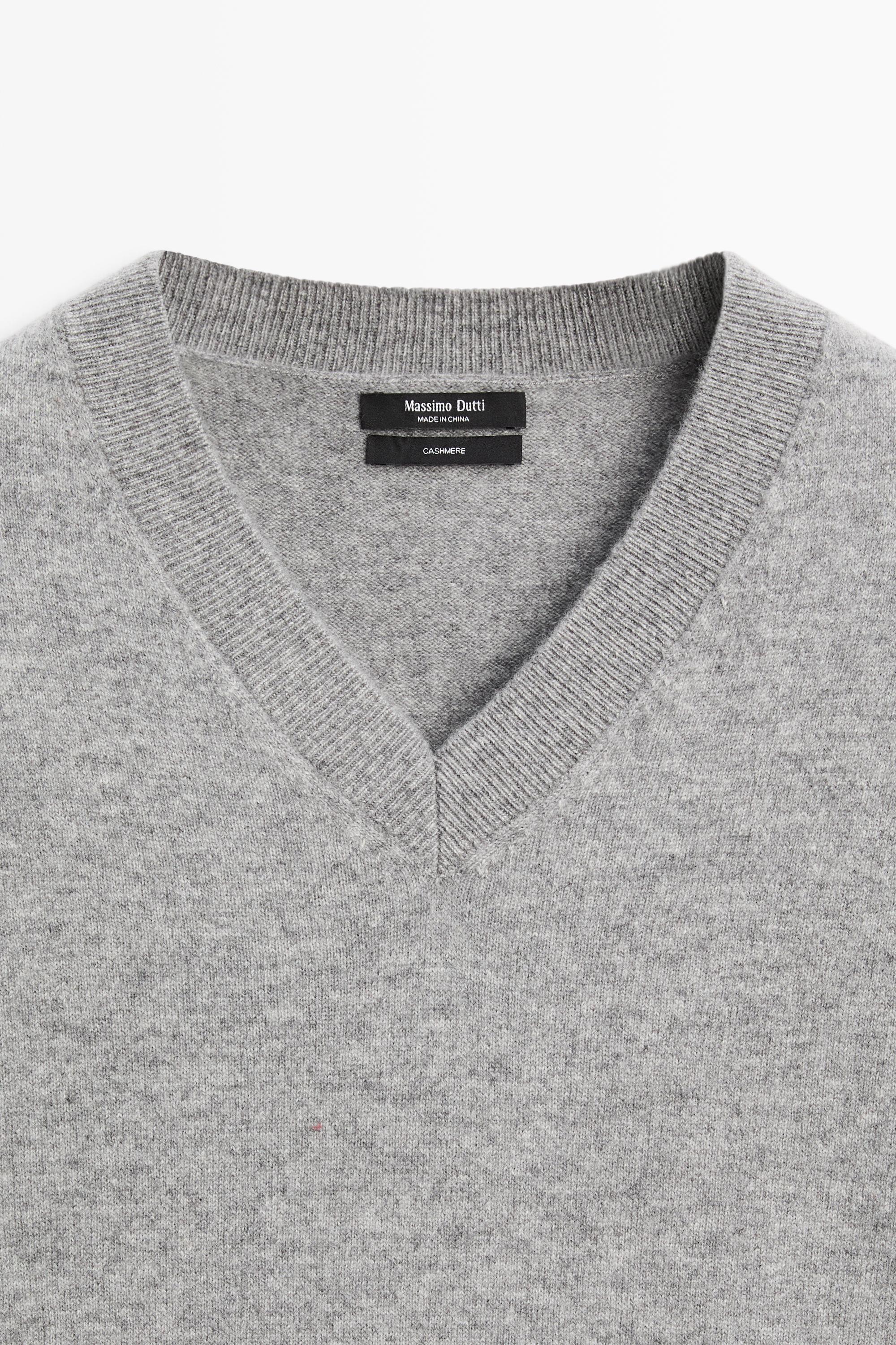 100% cashmere knit sweater — GREY MARL