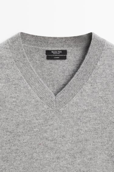 100% cashmere knit sweater — GREY MARL 9