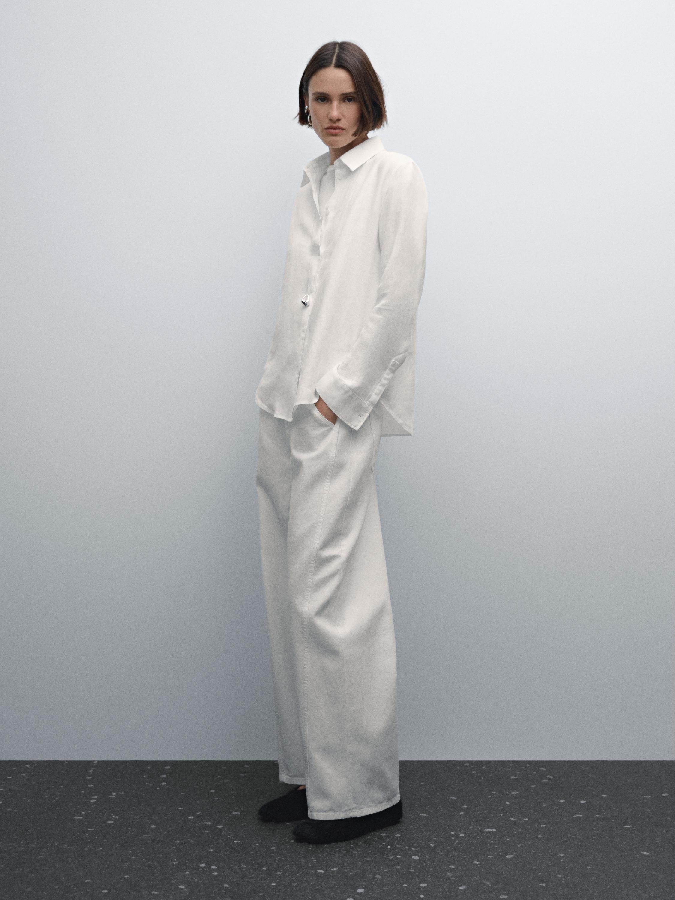 Flowing 100% linen shirt