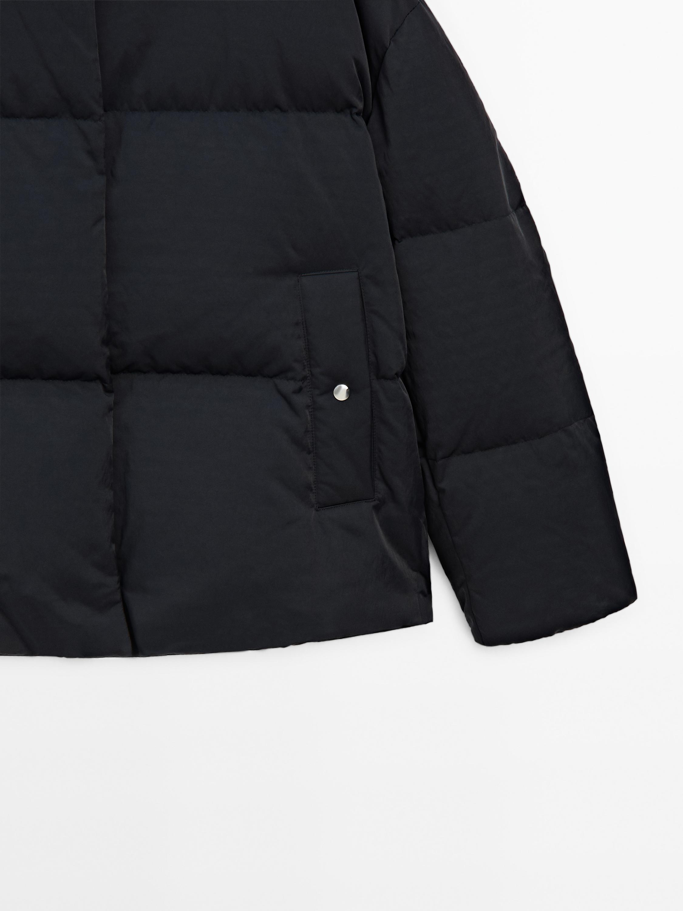 Satin down puffer jacket