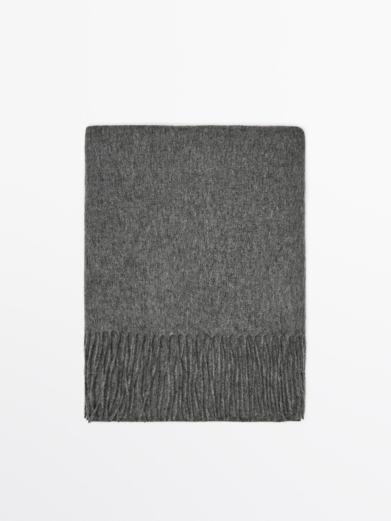 Massimo Dutti - Herre - Halstørklæde I Uldblanding - Grå - 01