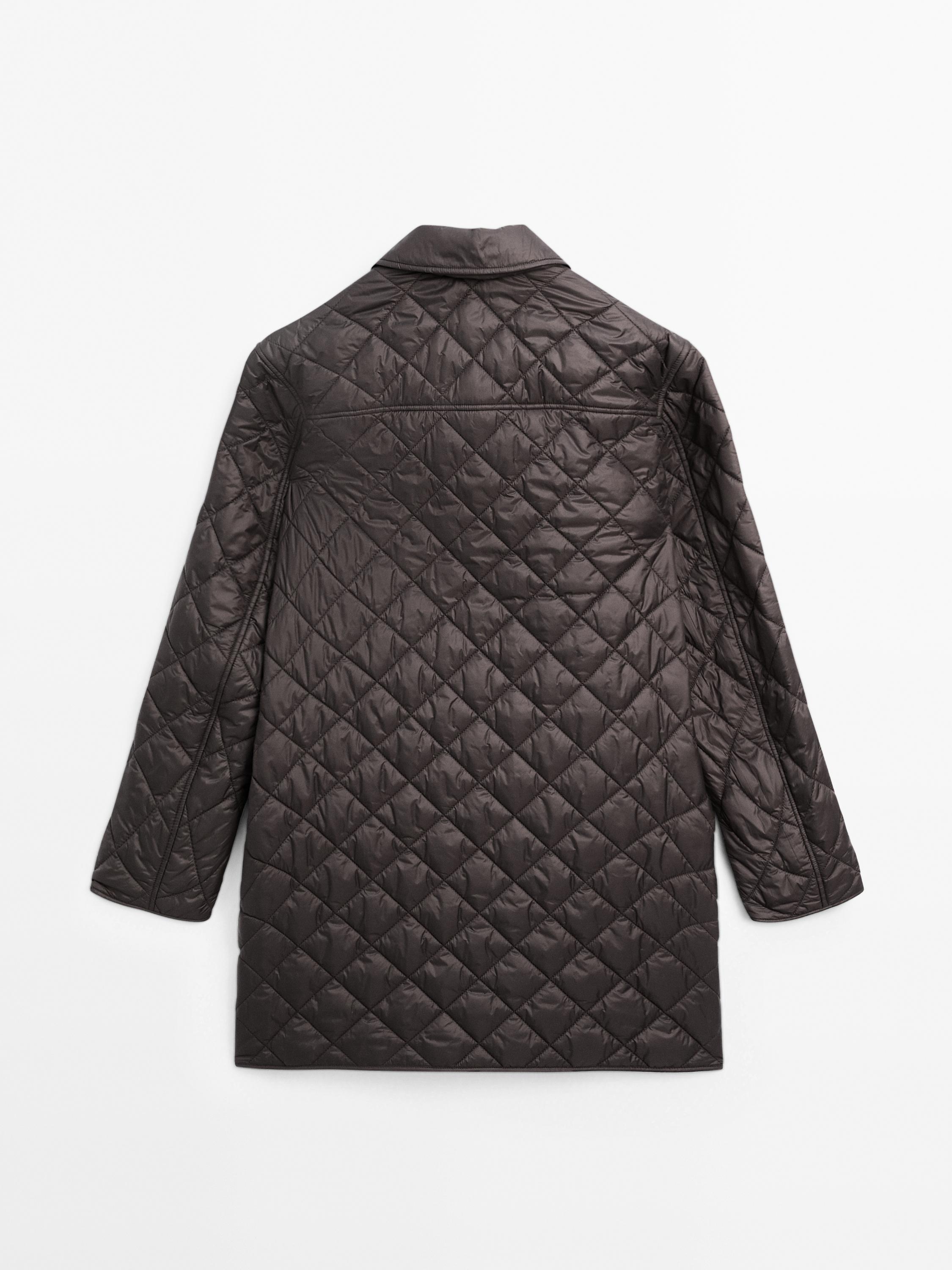 Long lightweight puffer jacket