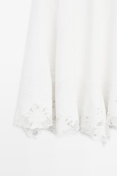 Flared midi skirt with embroidery — WHITE 7