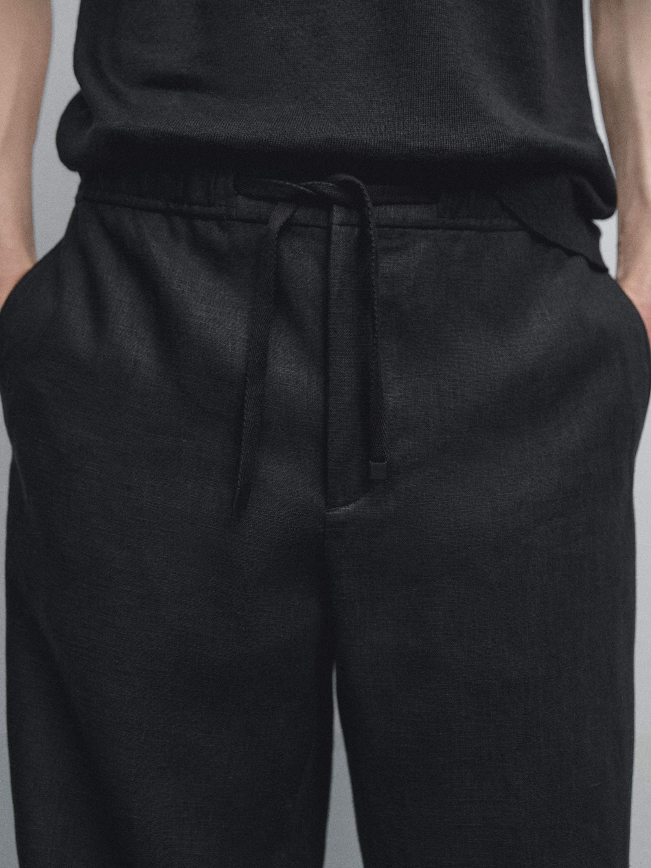 Pantalon jogging 100 % lin