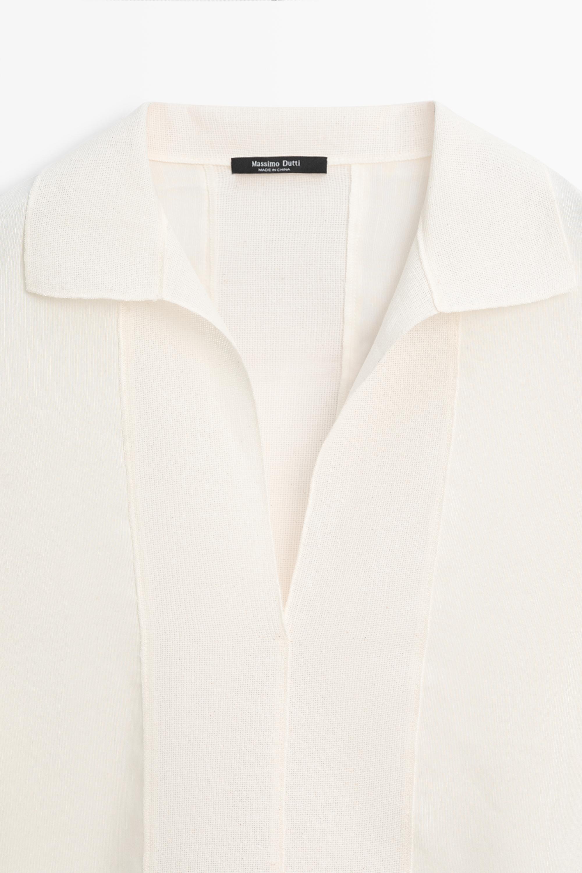 Flowing blouse with seam details — CREAM