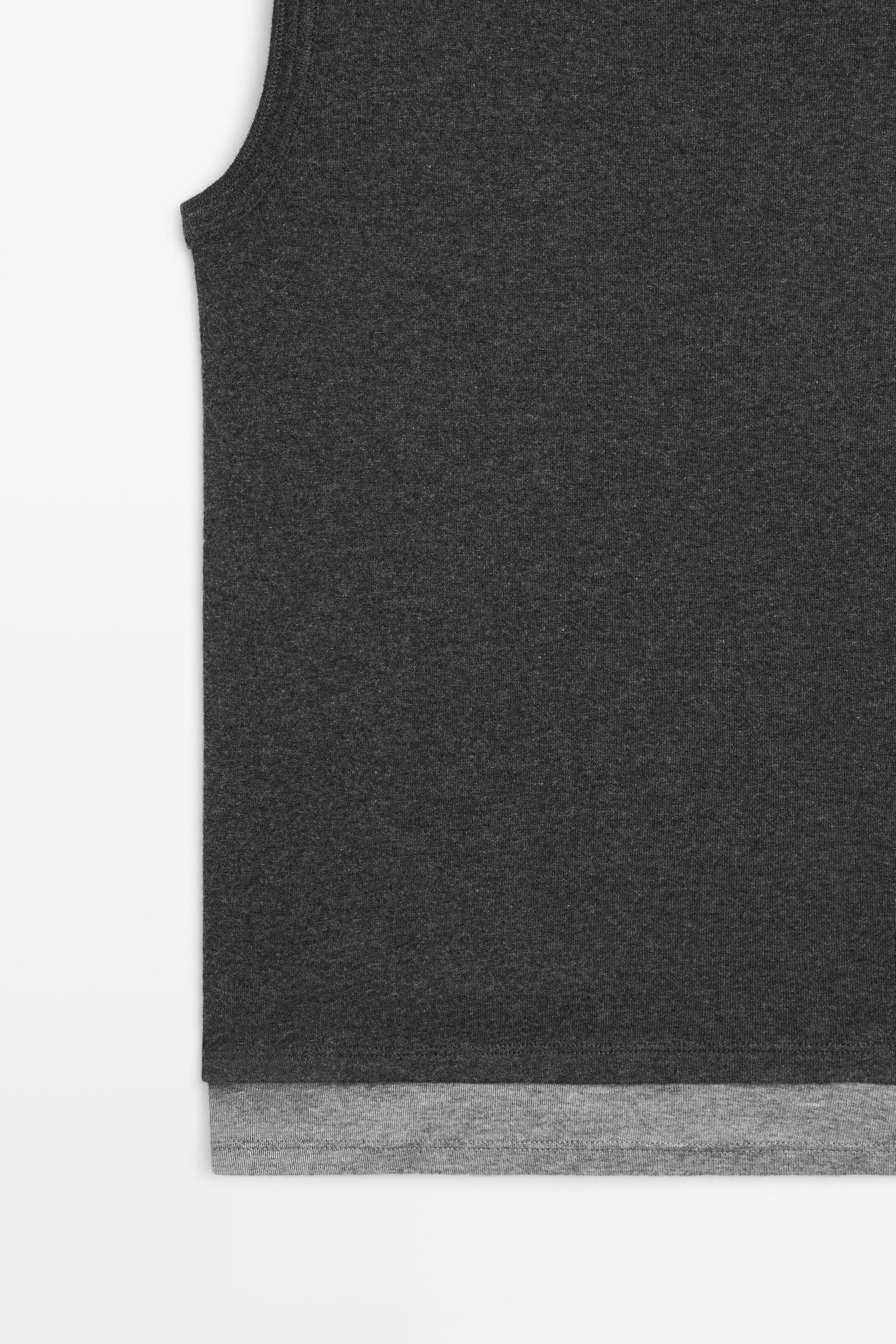 Wool blend double-layer T-shirt — DARK GREY