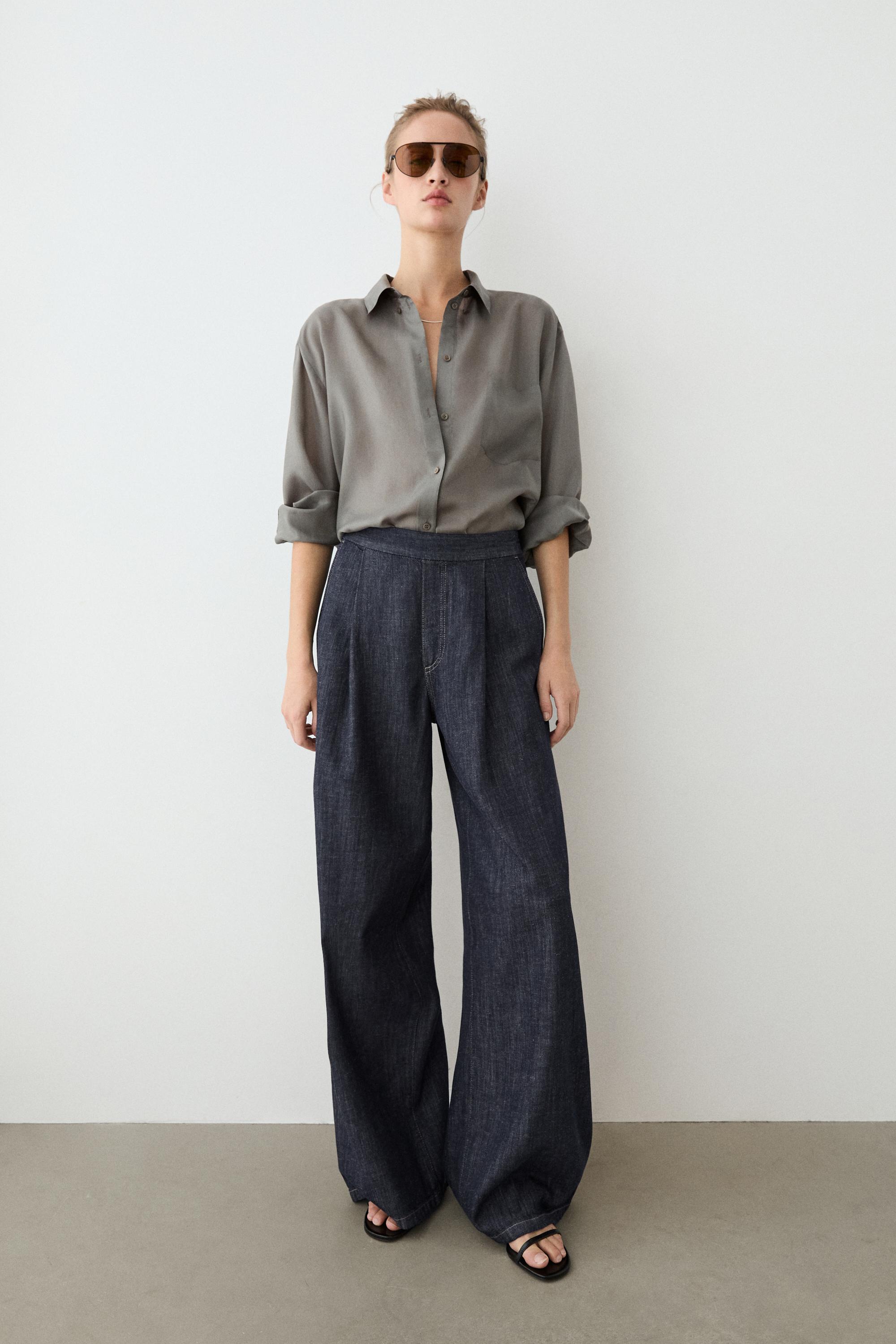 Pantalon semi-jogging plissé coton
