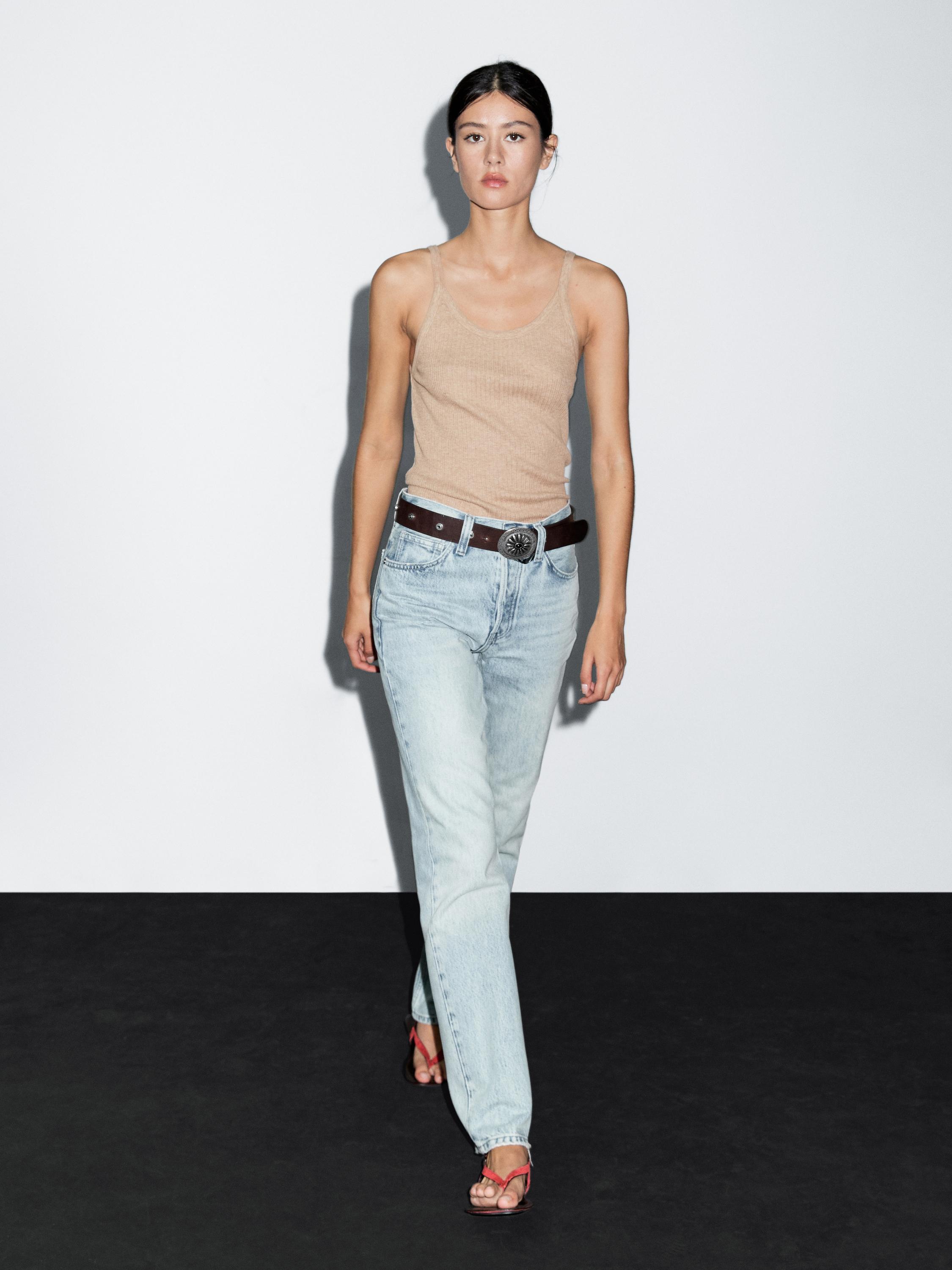 Топ на бретелях из 100% хлопка с мраморным узором