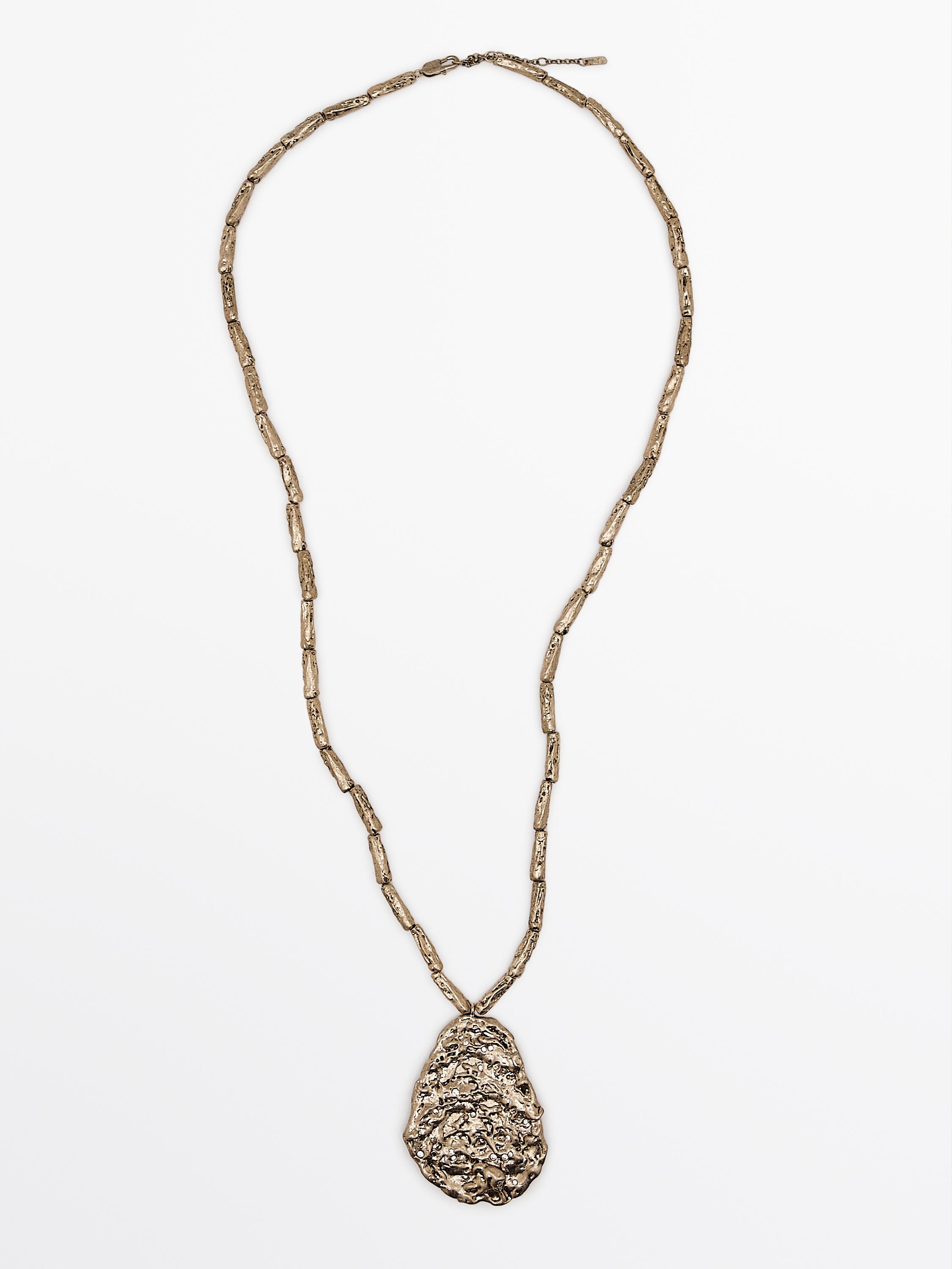 Long necklace with stone piece