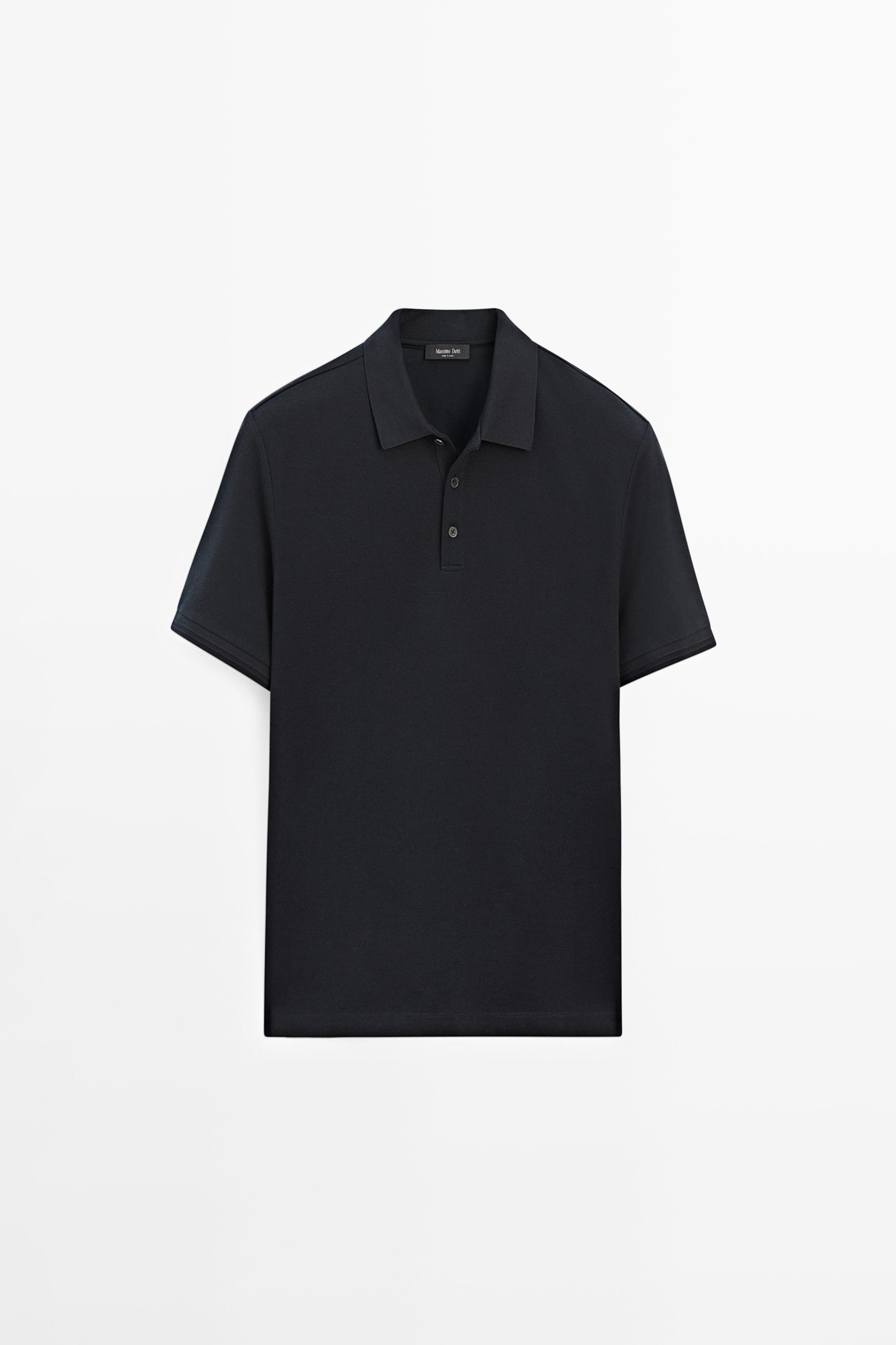 100% cotton short sleeve polo shirt — NAVY BLUE