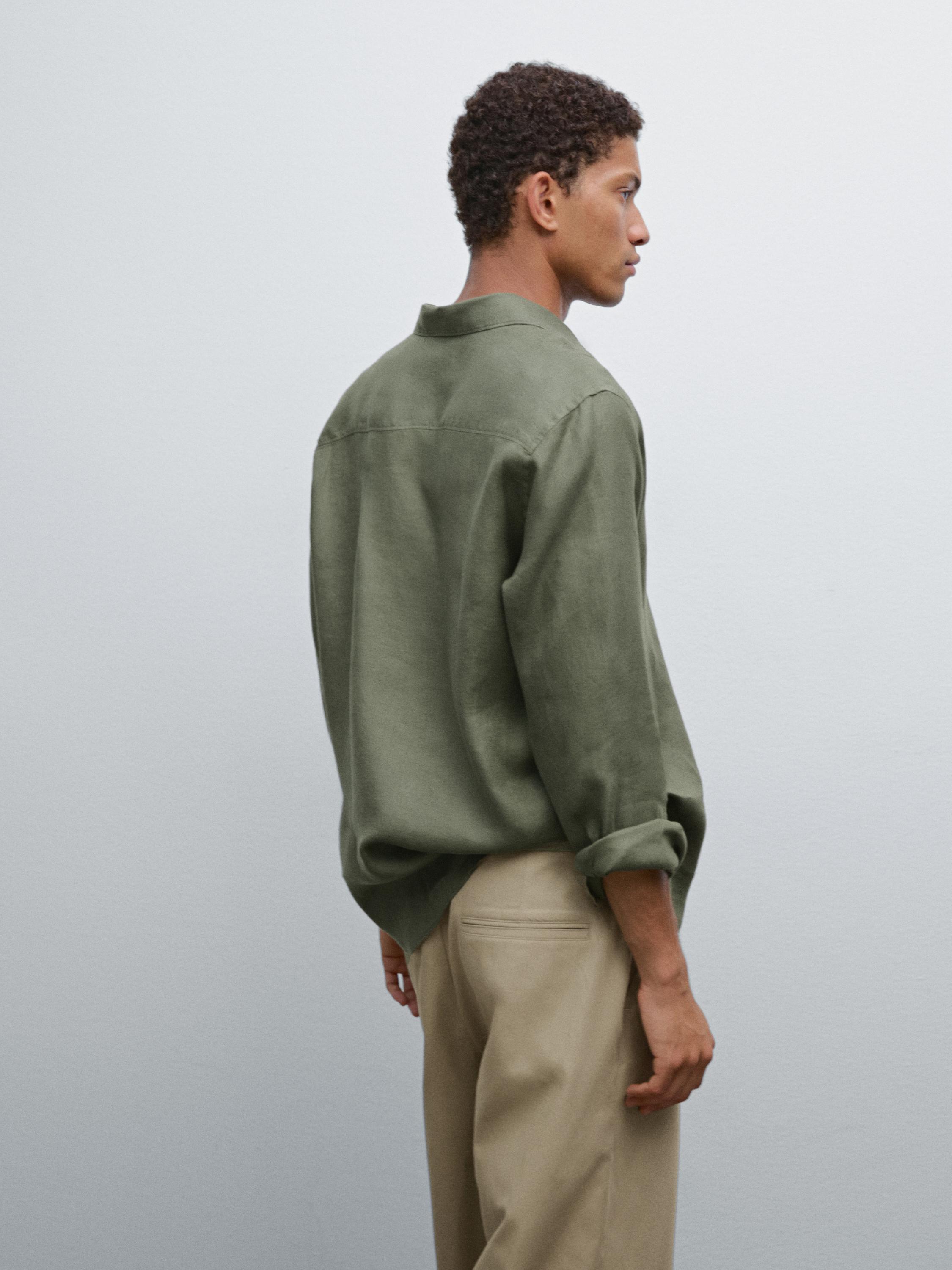 Lightweight regular fit twill shirt · Green, White, Sand