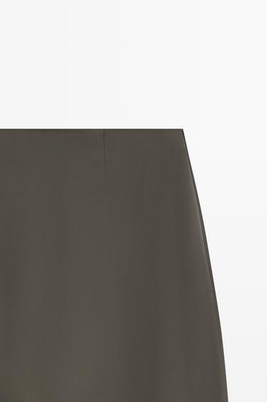 Satin lace midi skirt — GREY 9