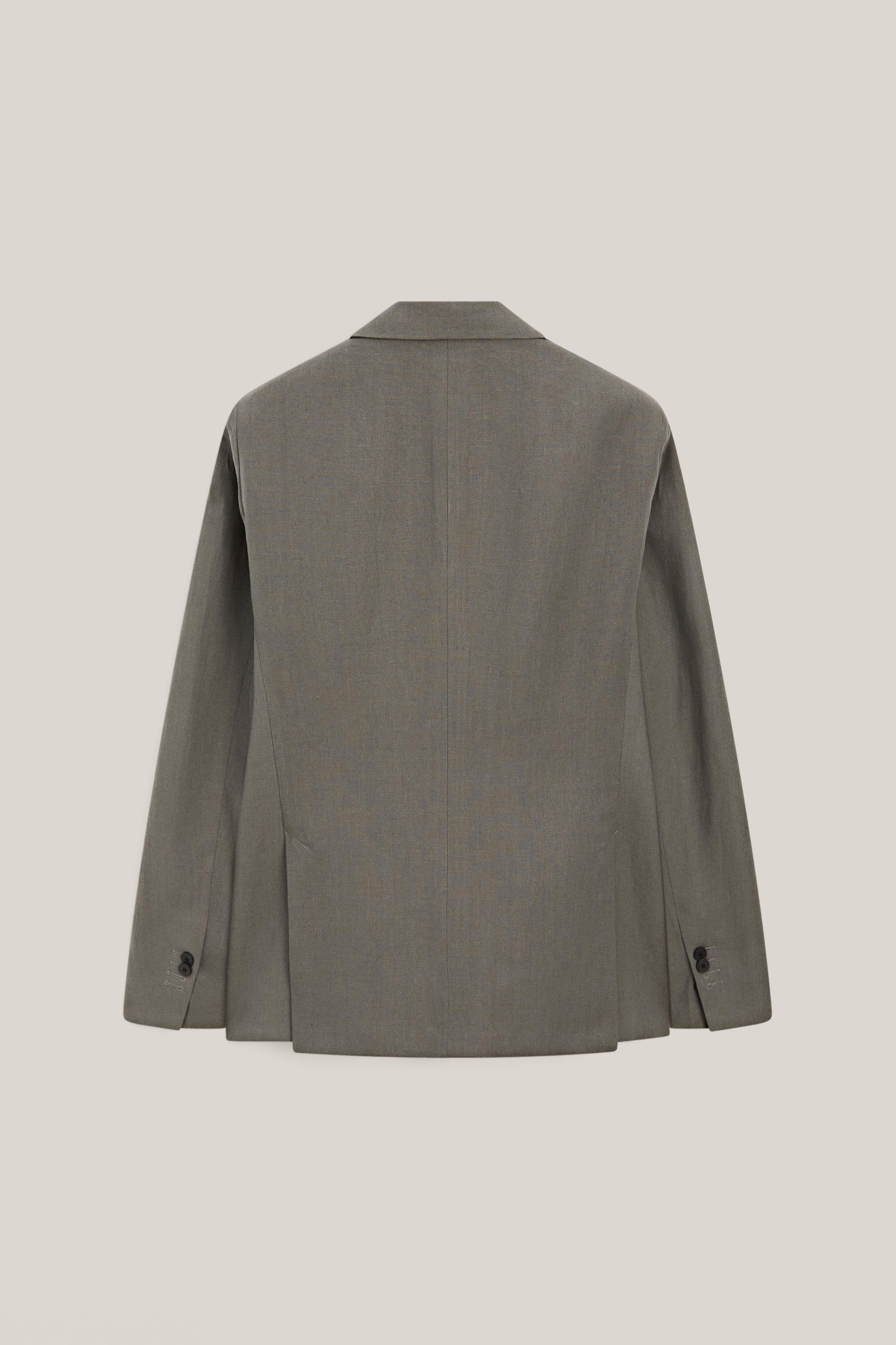 100% linen suit blazer — DARK GREEN