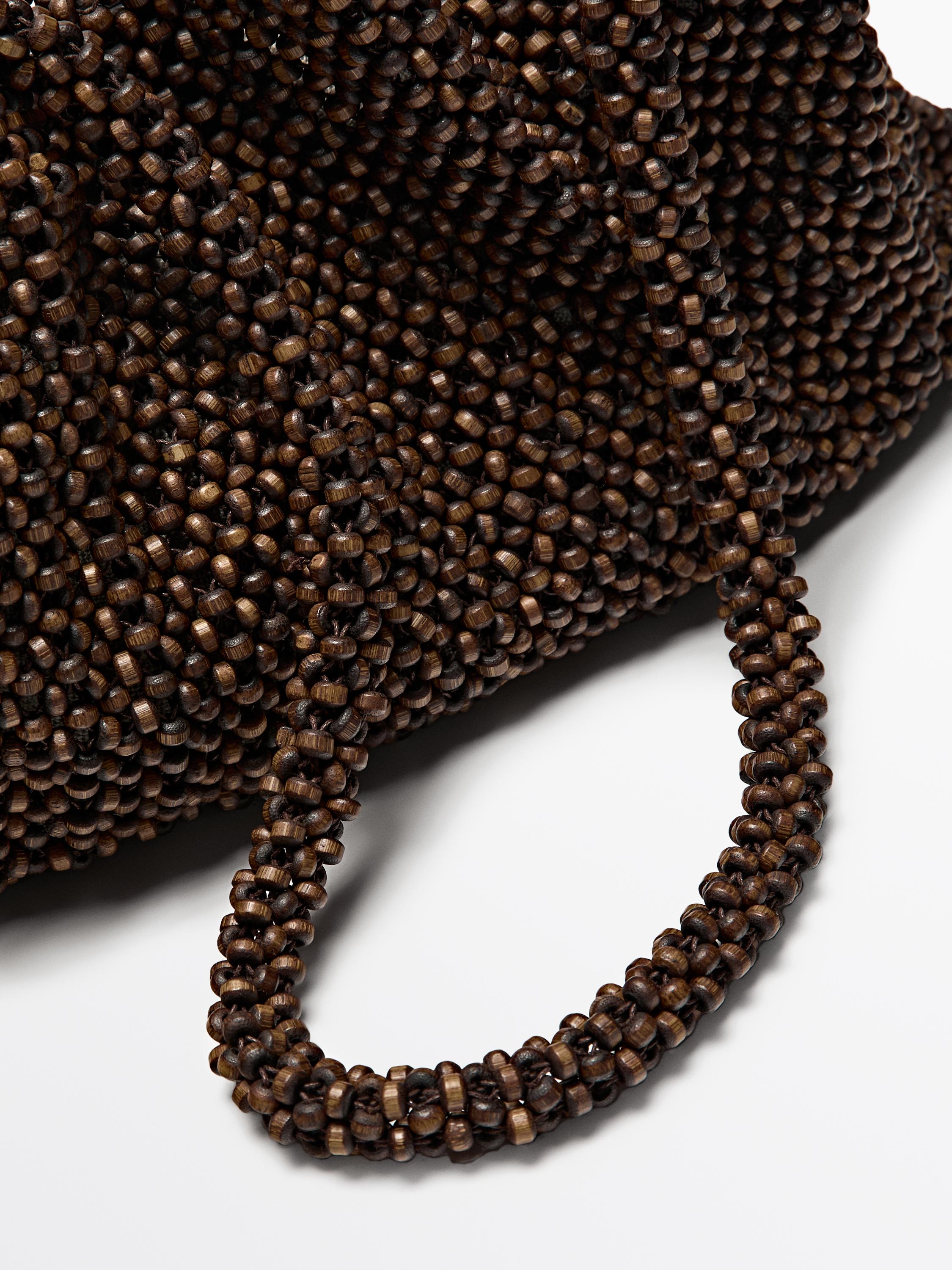 Geantă satchel de umăr din lemn