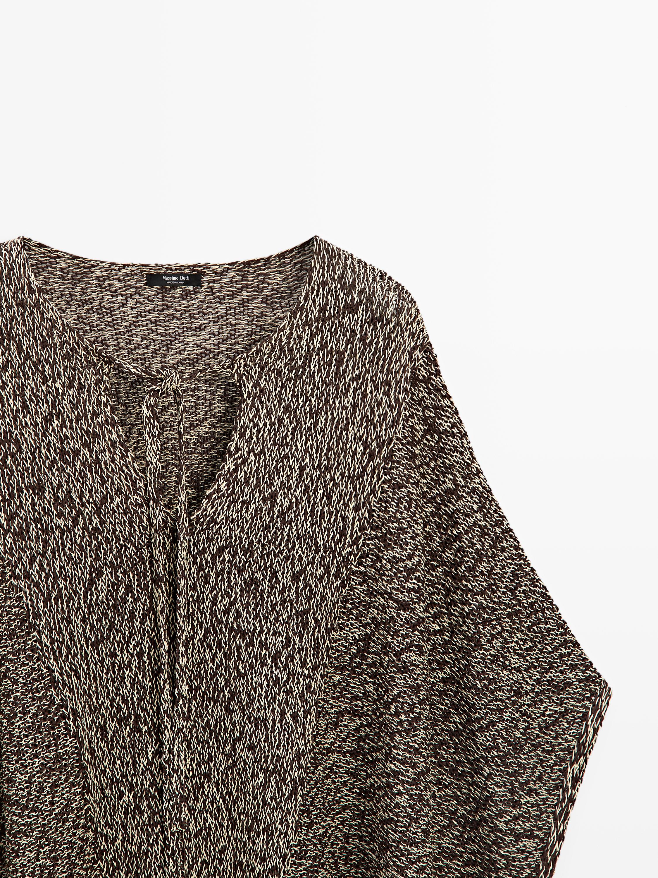 Cotton blend knit cape