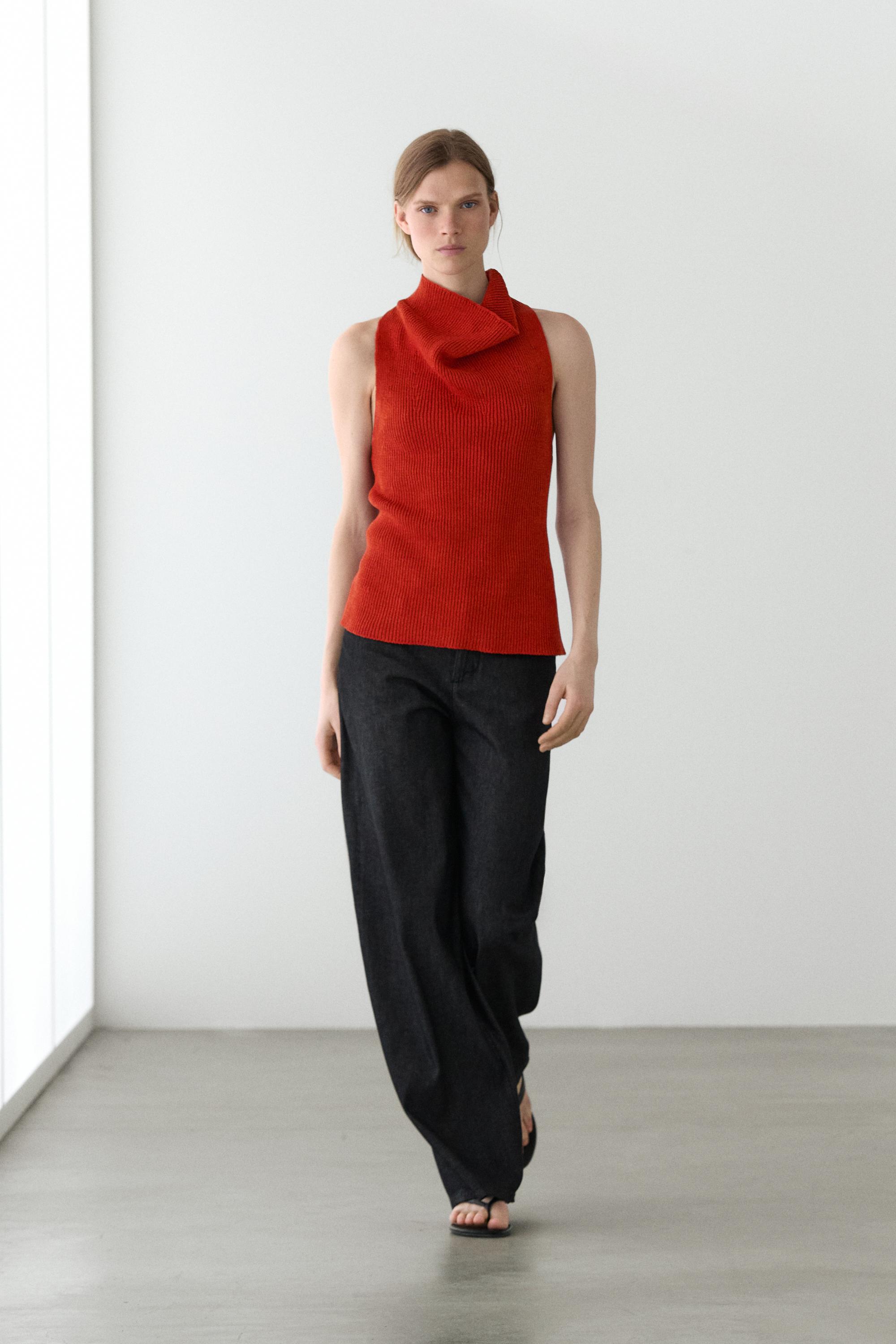 Top escote drapeado algodón