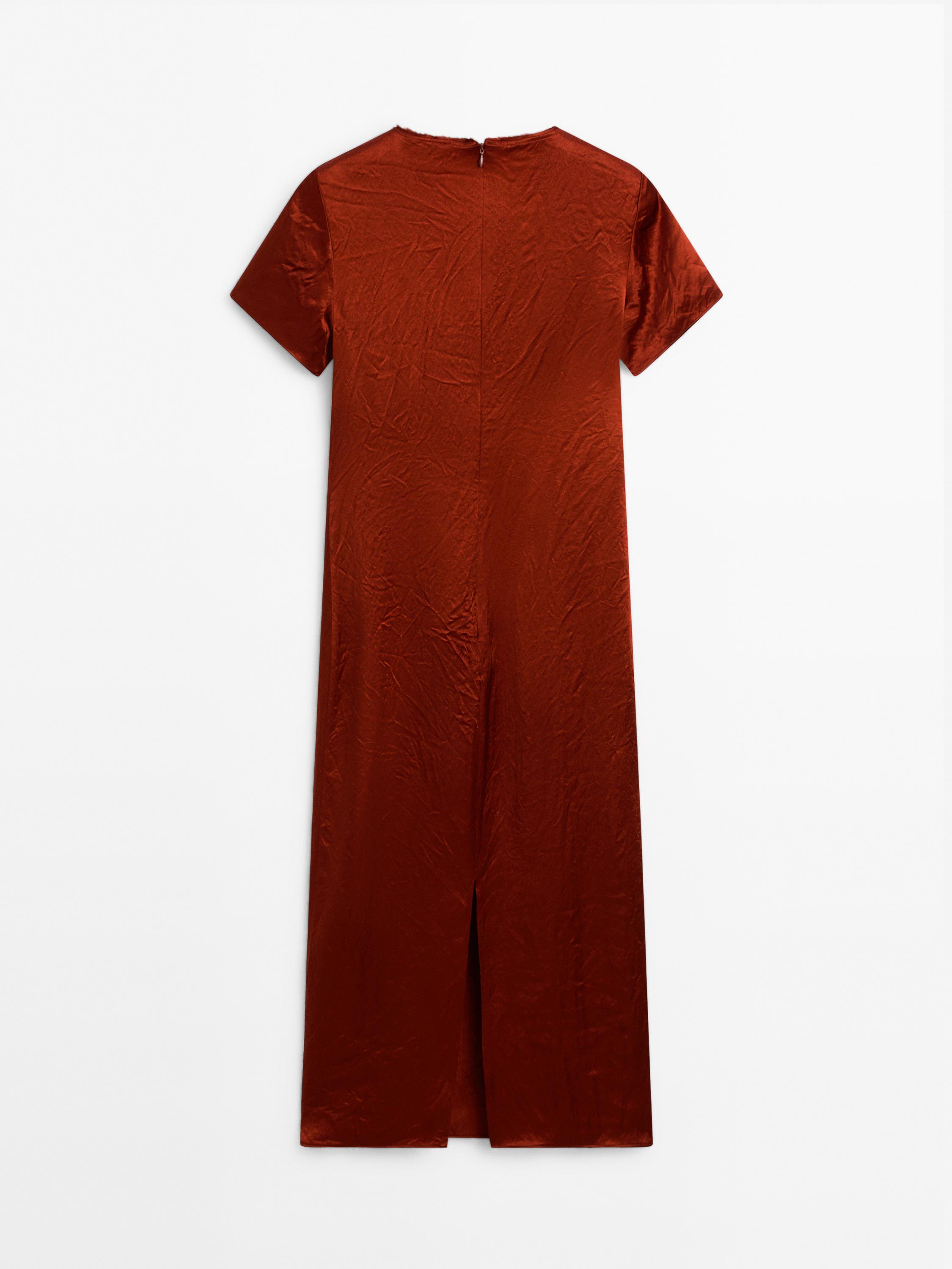 Flowing satin midi dress