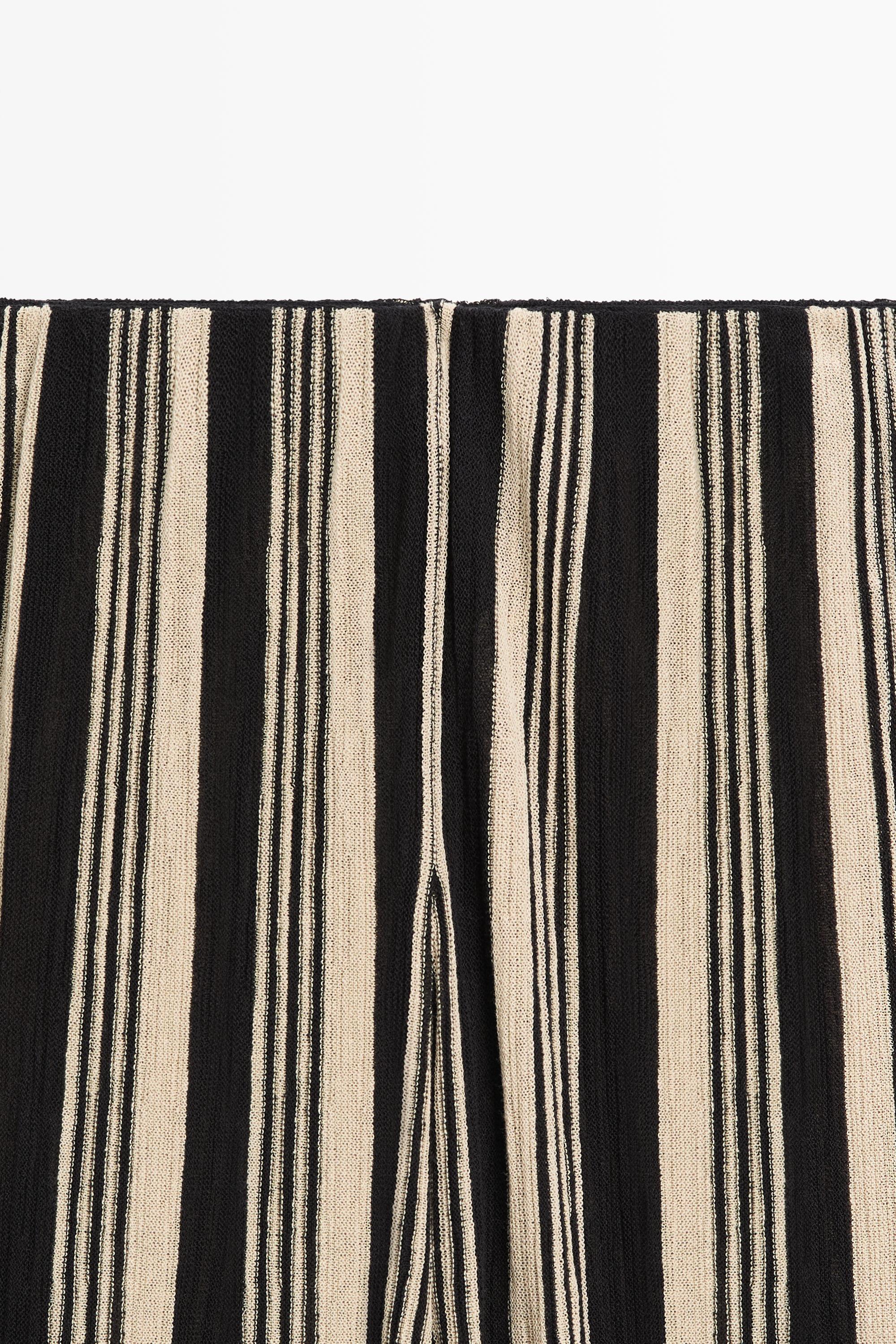 Striped sarouel co-ord pants — BLACK