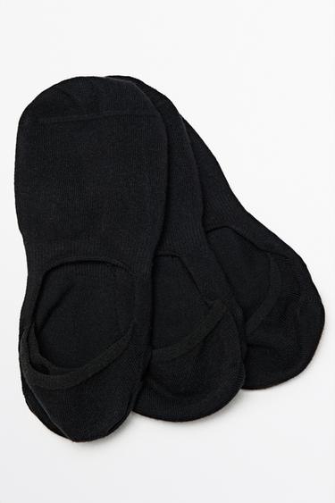 Pack of 3 pairs of no-show cotton blend socks — BLACK 2