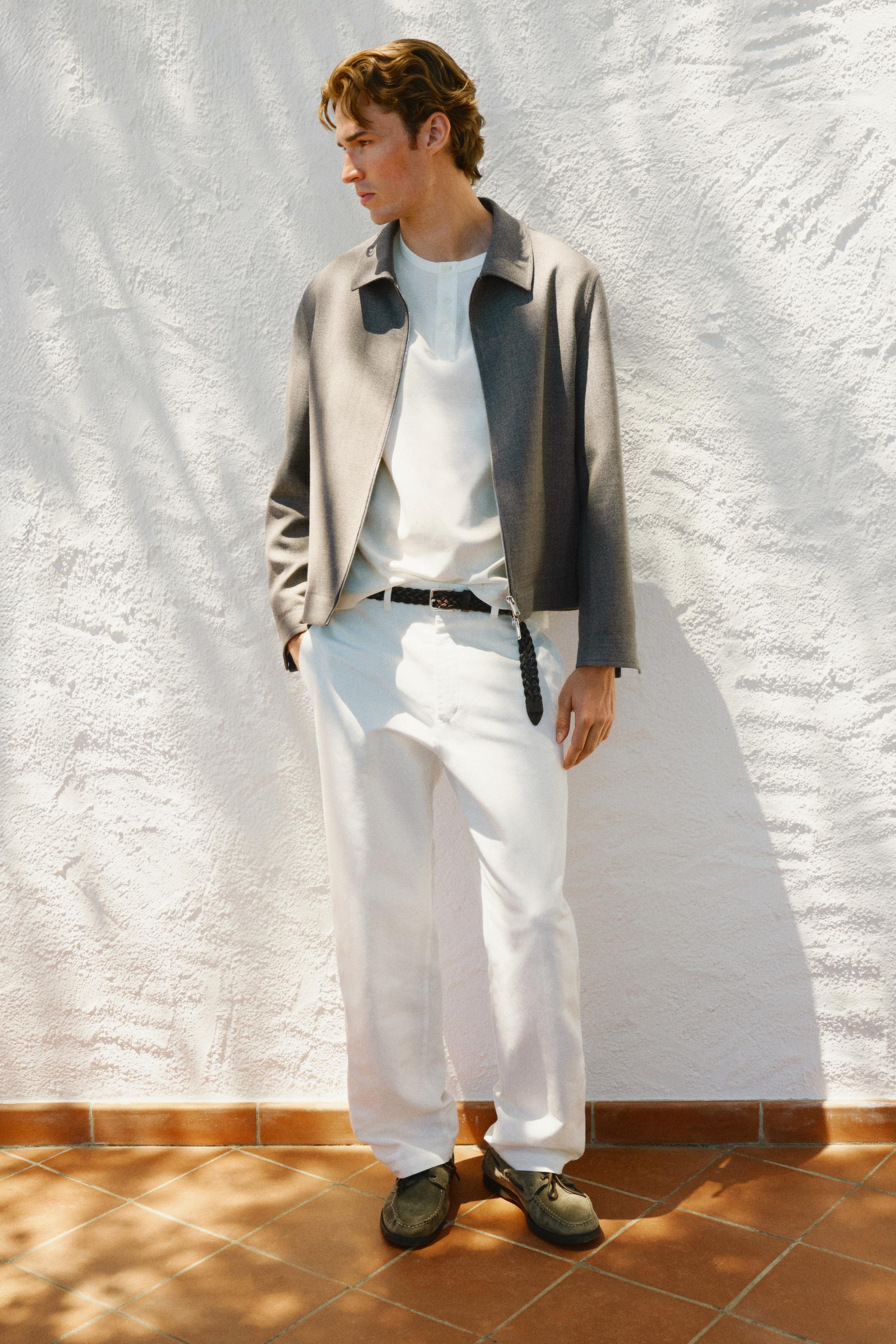 100% wool structured jacket — Greyish green