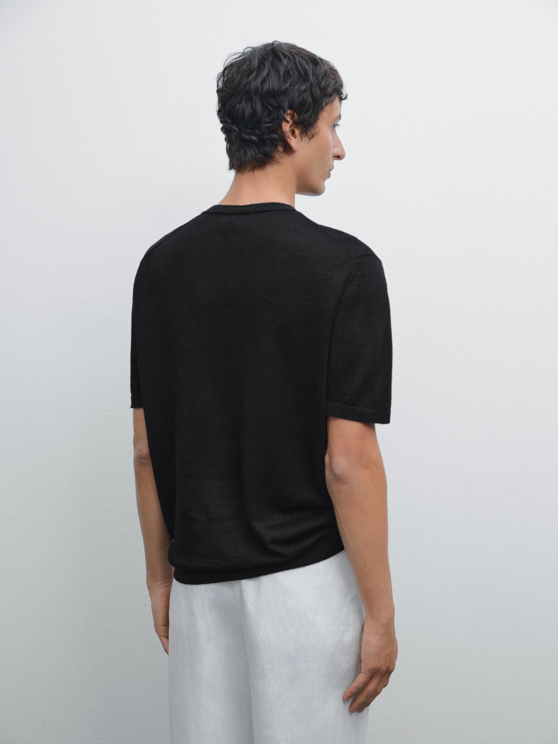 100% linen short sleeve knit T-shirt
