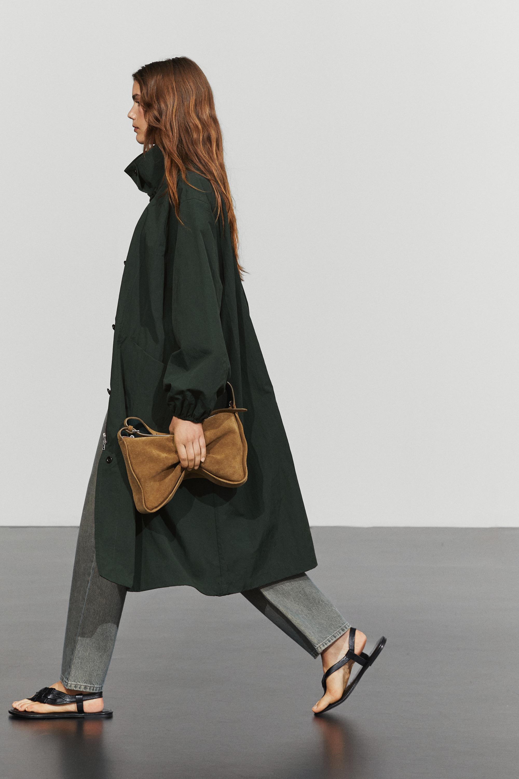 Long technical parka — PETROL BLUE