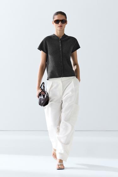 100% Cashmere button-front knit vest — ANTHRACITE GREY 1