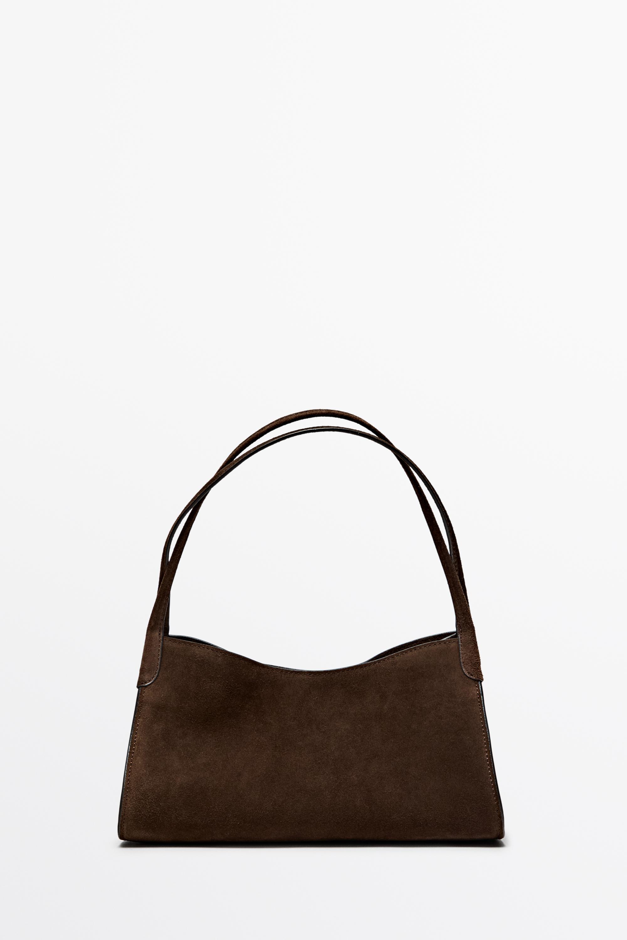 Split suede leather mini satchel bag