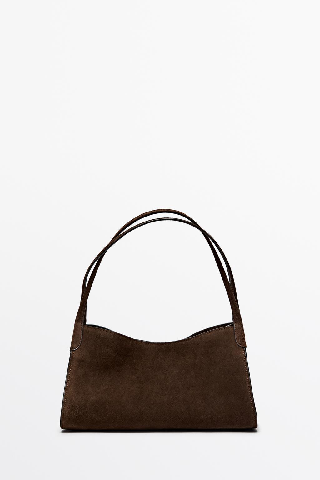 Mini split suede leather satchel
