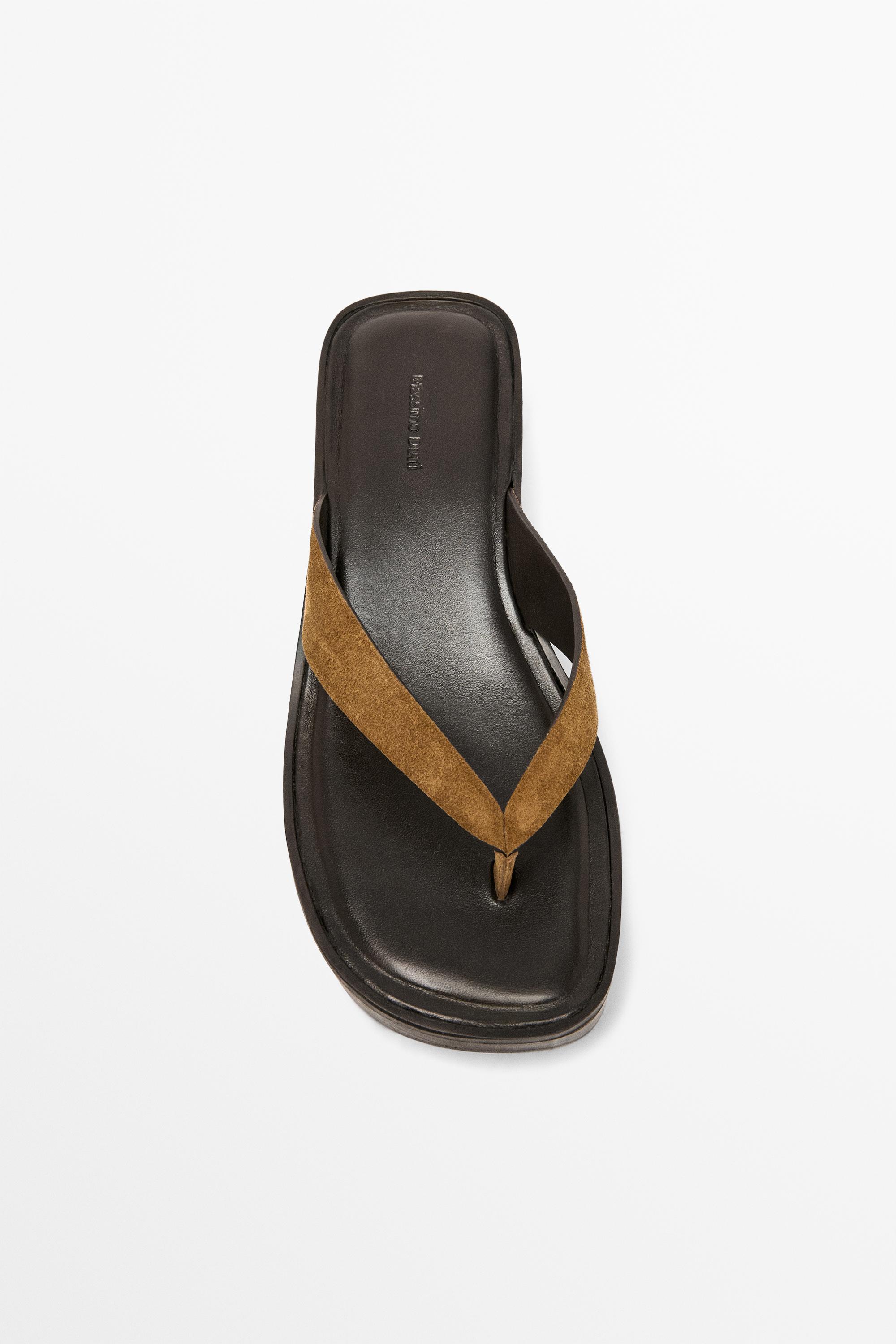 Leather wedge heel sandals — CAMEL