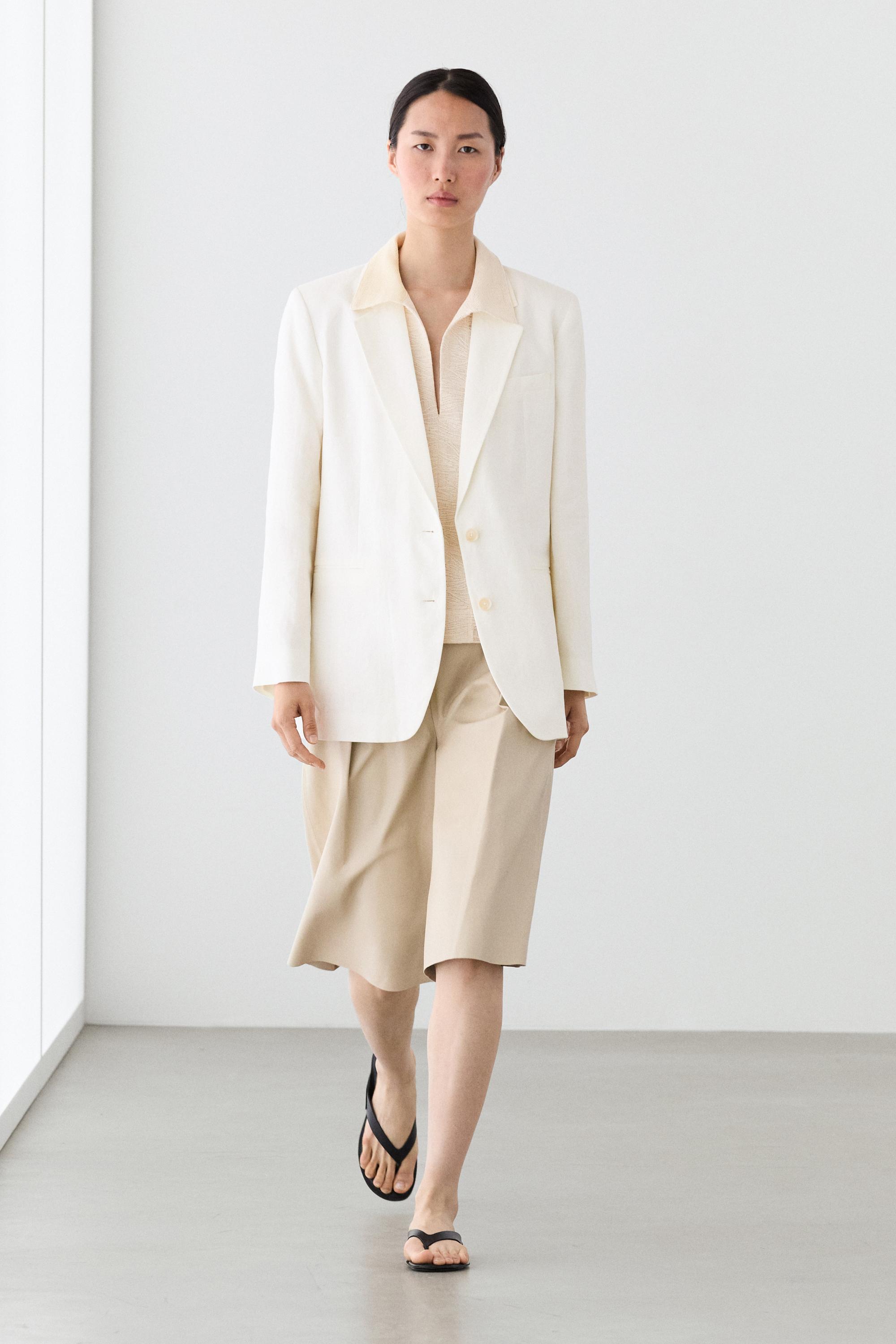 100% linen oversize blazer — Off white