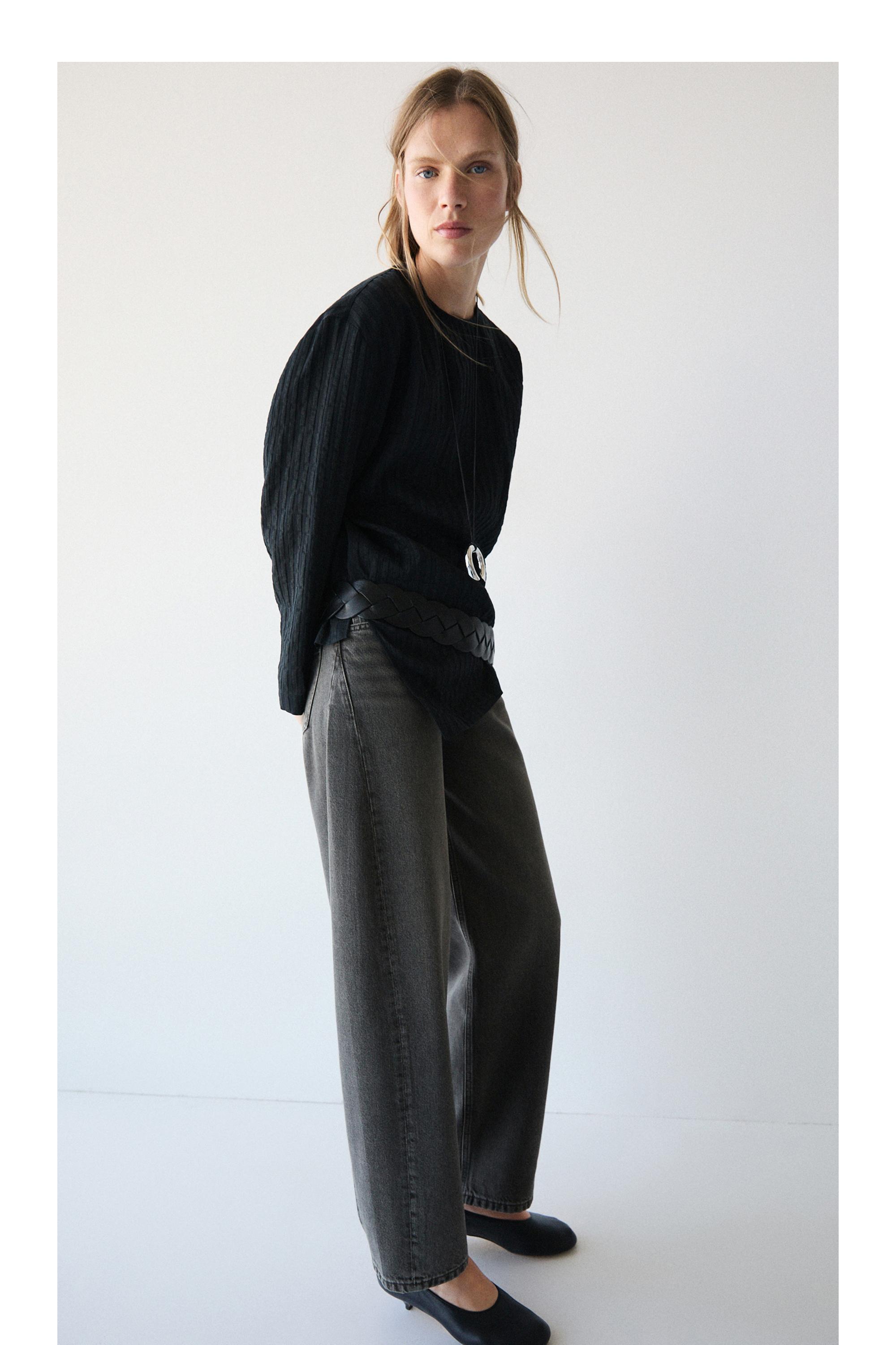 Mid-rise balloon fit jeans — NATURAL GREY
