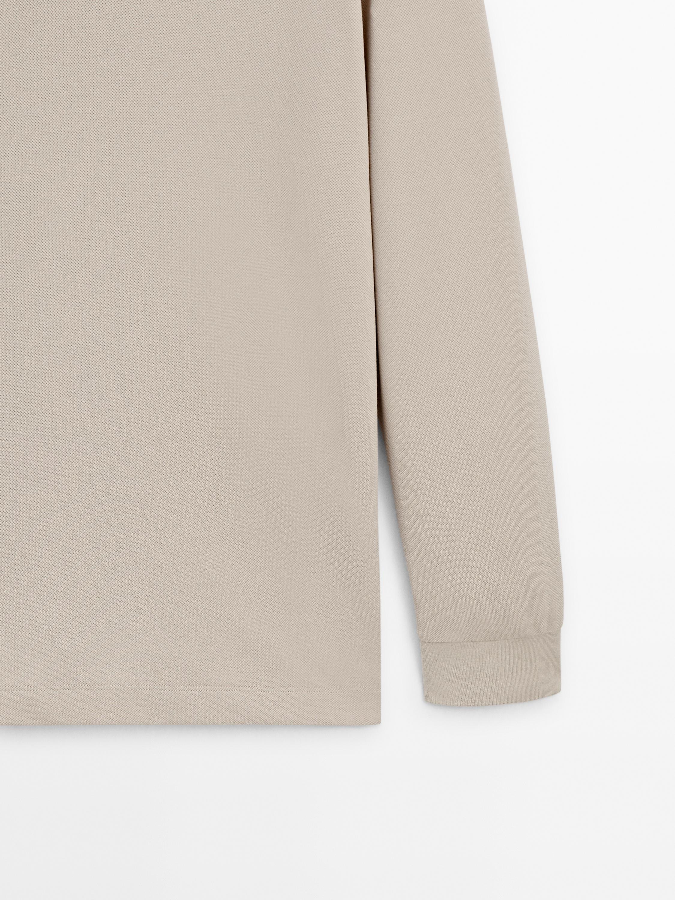 Cotton blend polo sweater