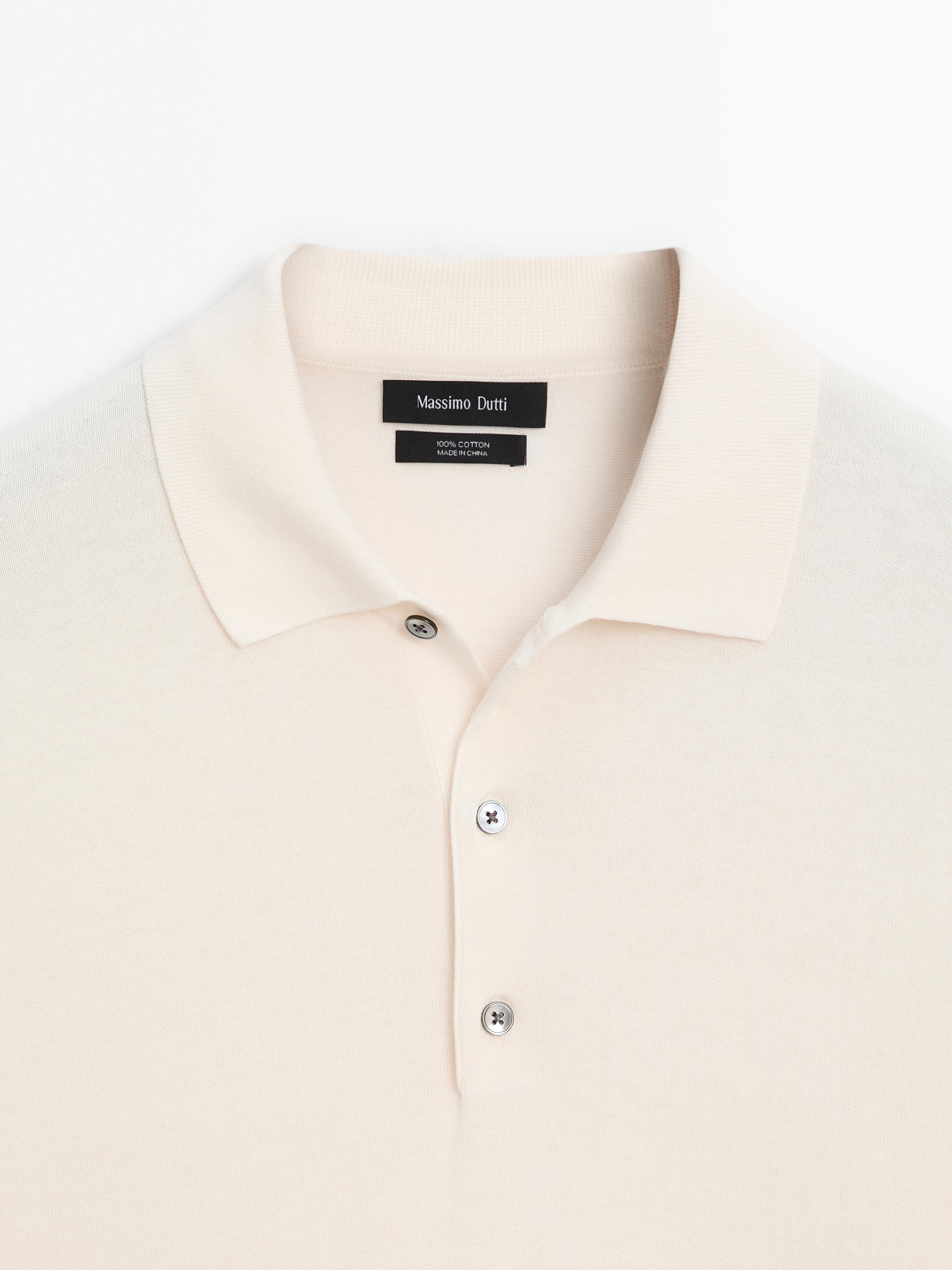 Short sleeve knit polo shirt