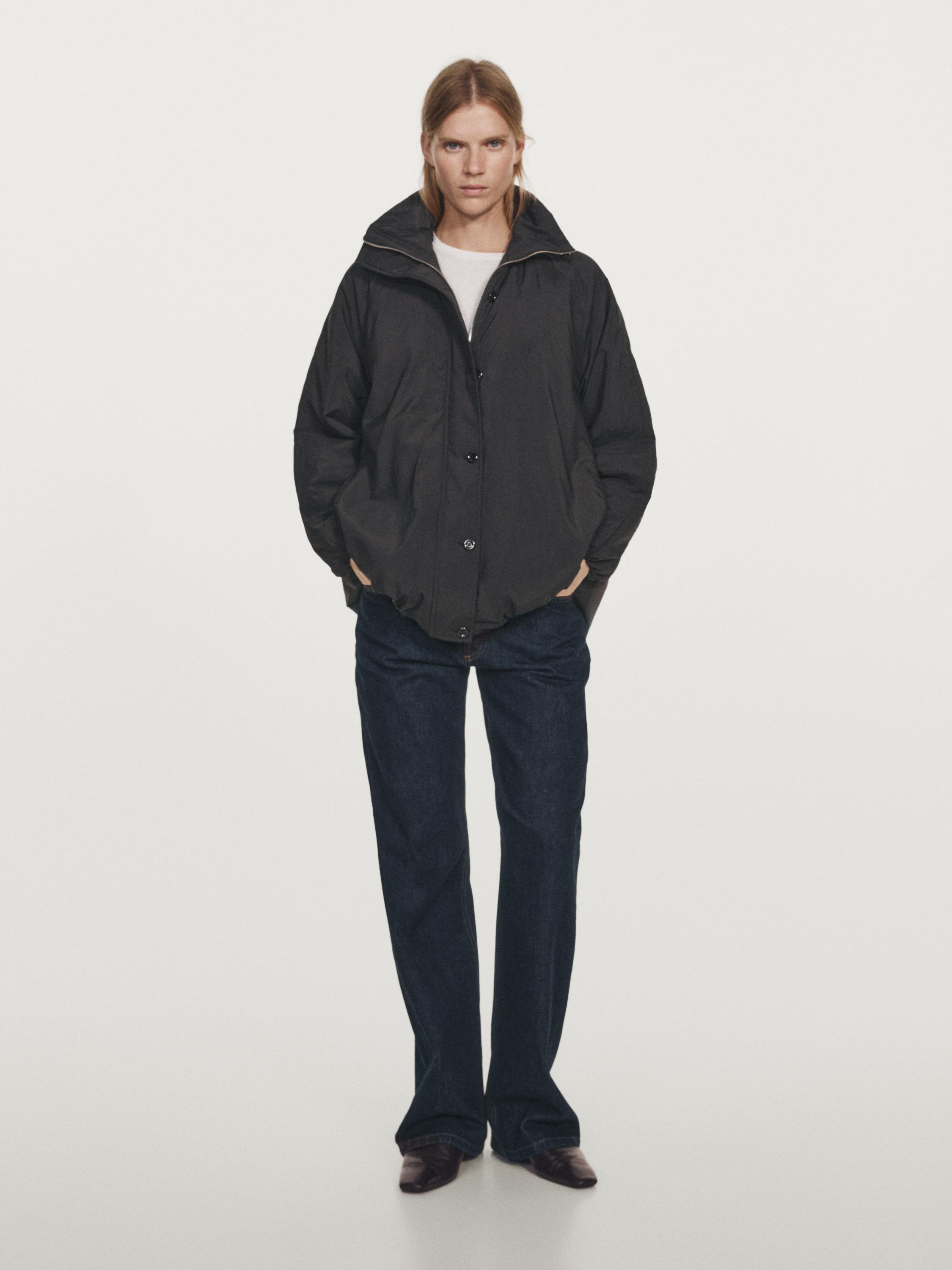 Padded parka with high collar